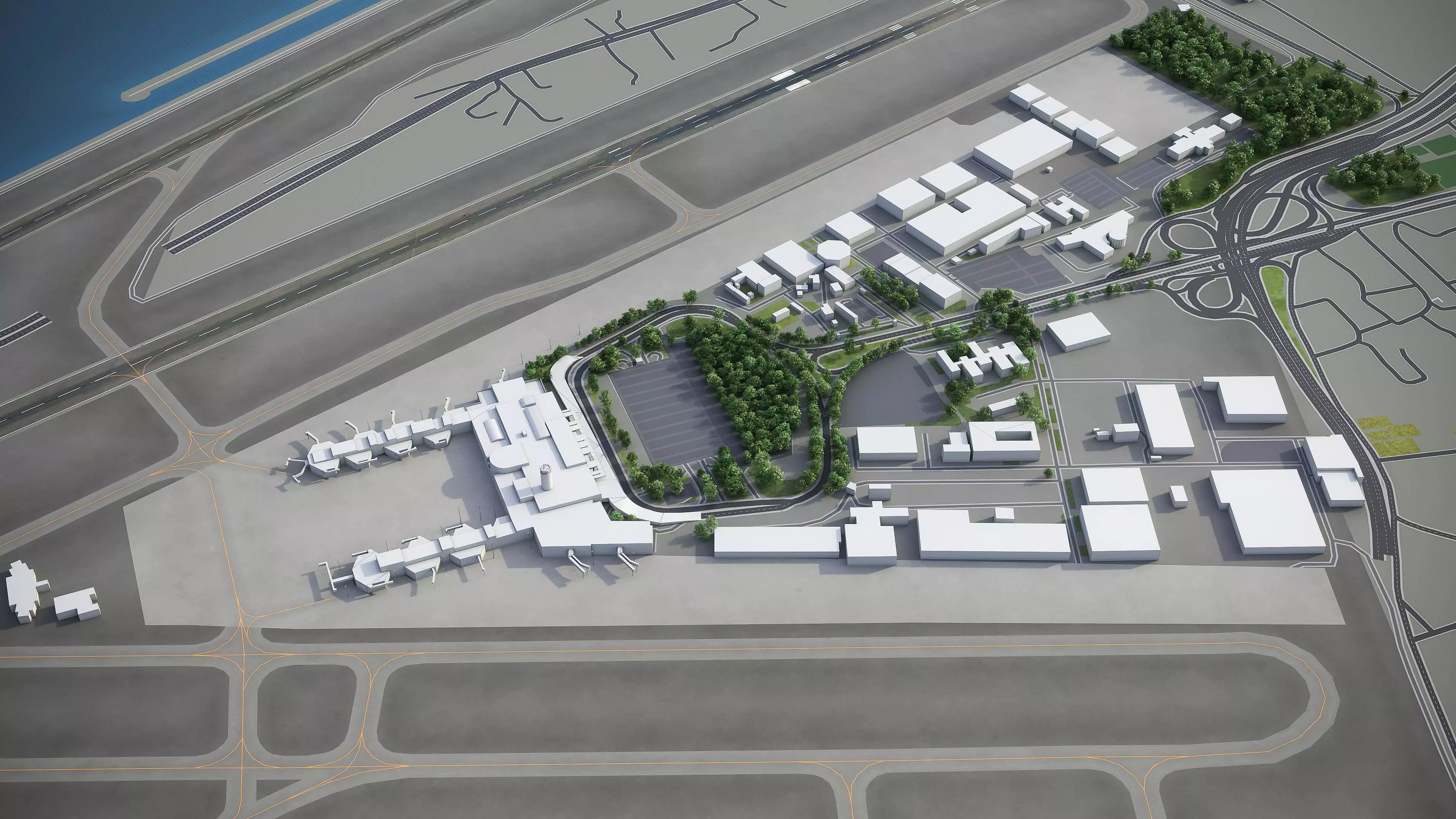 Beirut - Rafic Hariri International Airport - BEY Low-poly 3D model_0