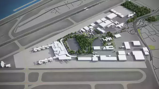Beirut - Rafic Hariri International Airport - BEY Low-poly 3D model