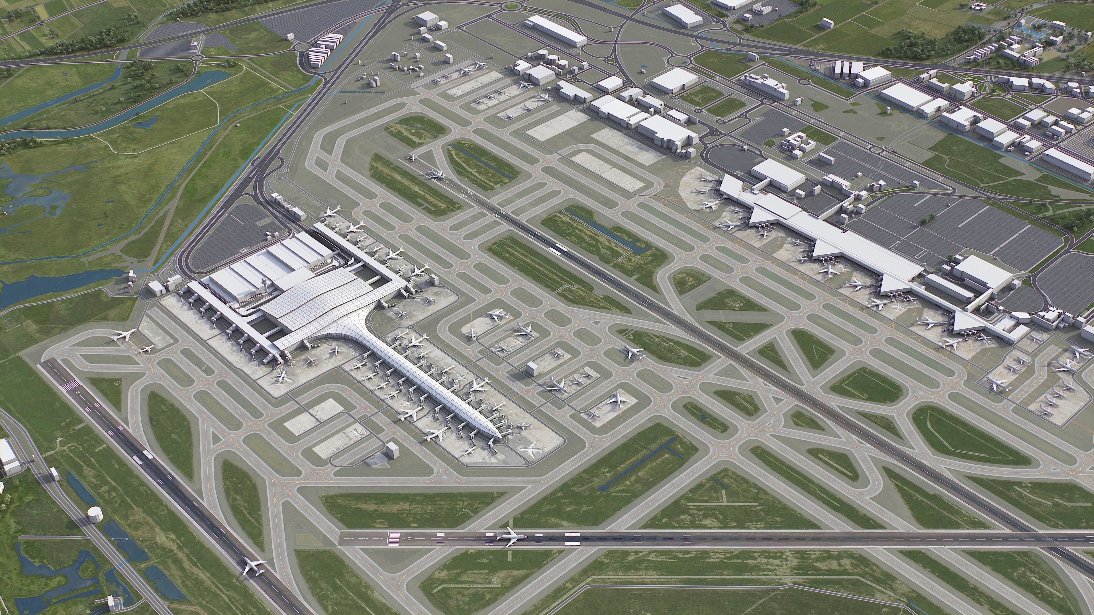 Barcelona - Josep Tarradellas El Prat Airport - BCN Low-poly 3D model_5