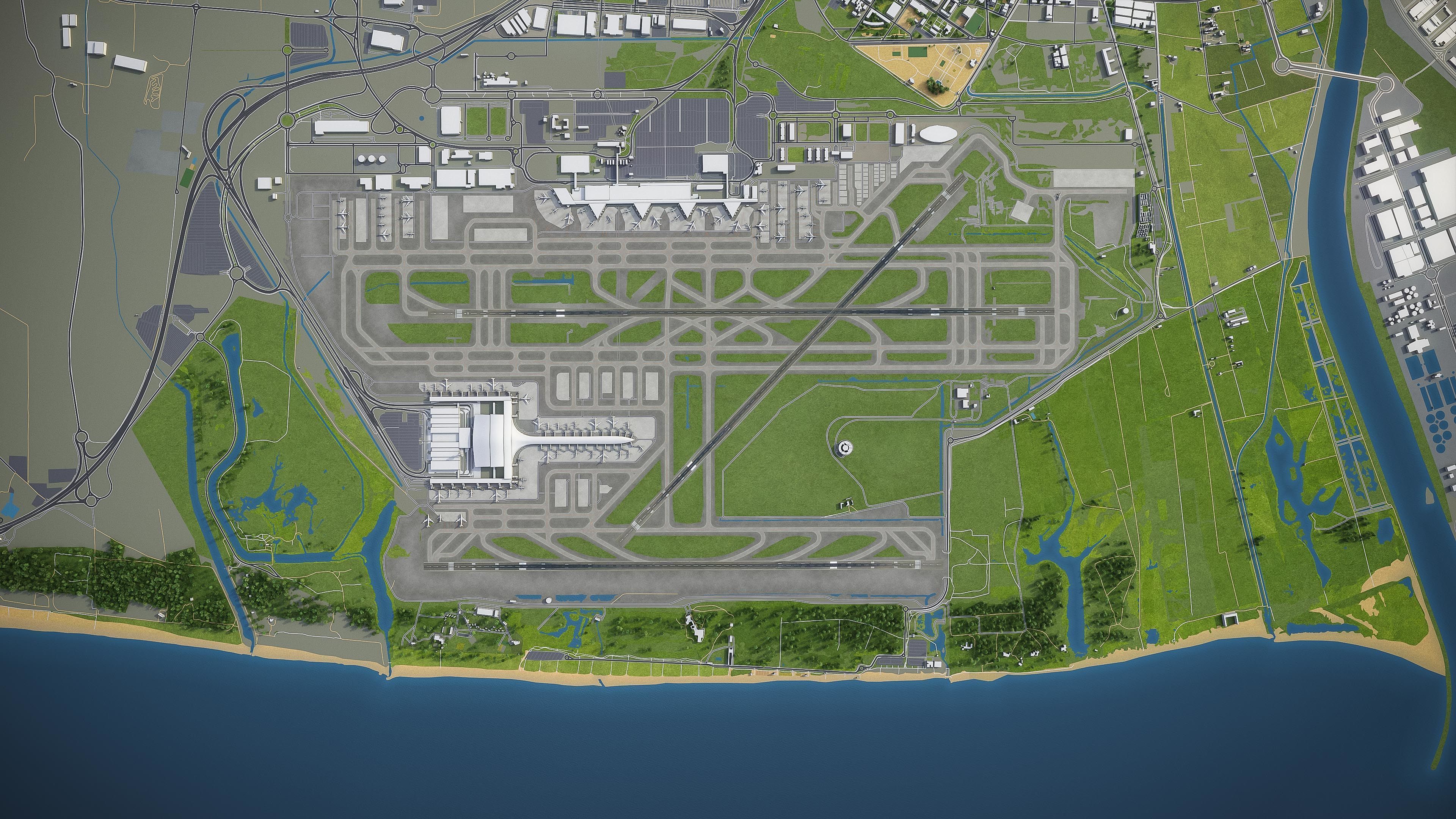 Barcelona - Josep Tarradellas El Prat Airport - BCN Low-poly 3D model_17