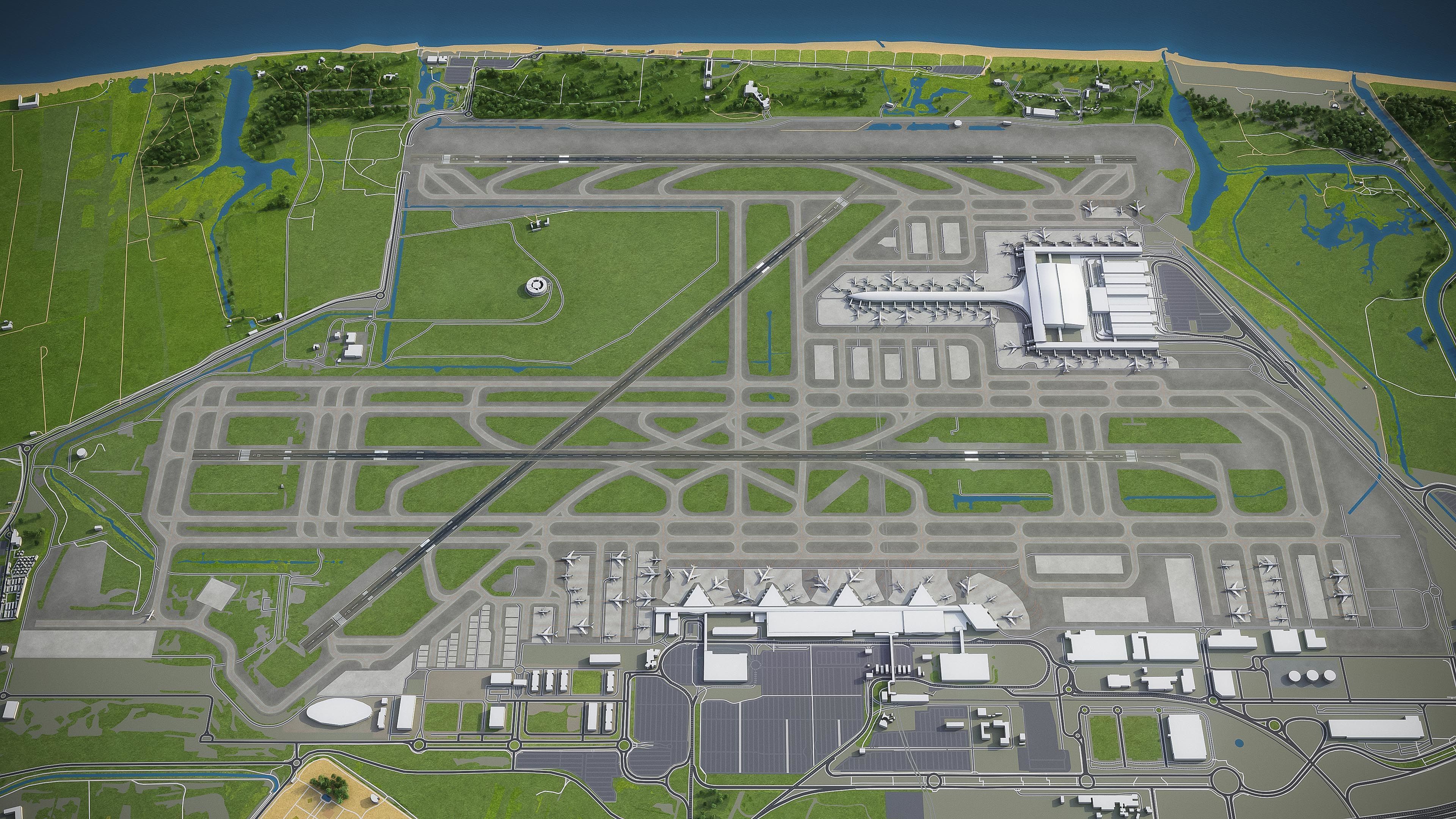 Barcelona - Josep Tarradellas El Prat Airport - BCN Low-poly 3D model_22