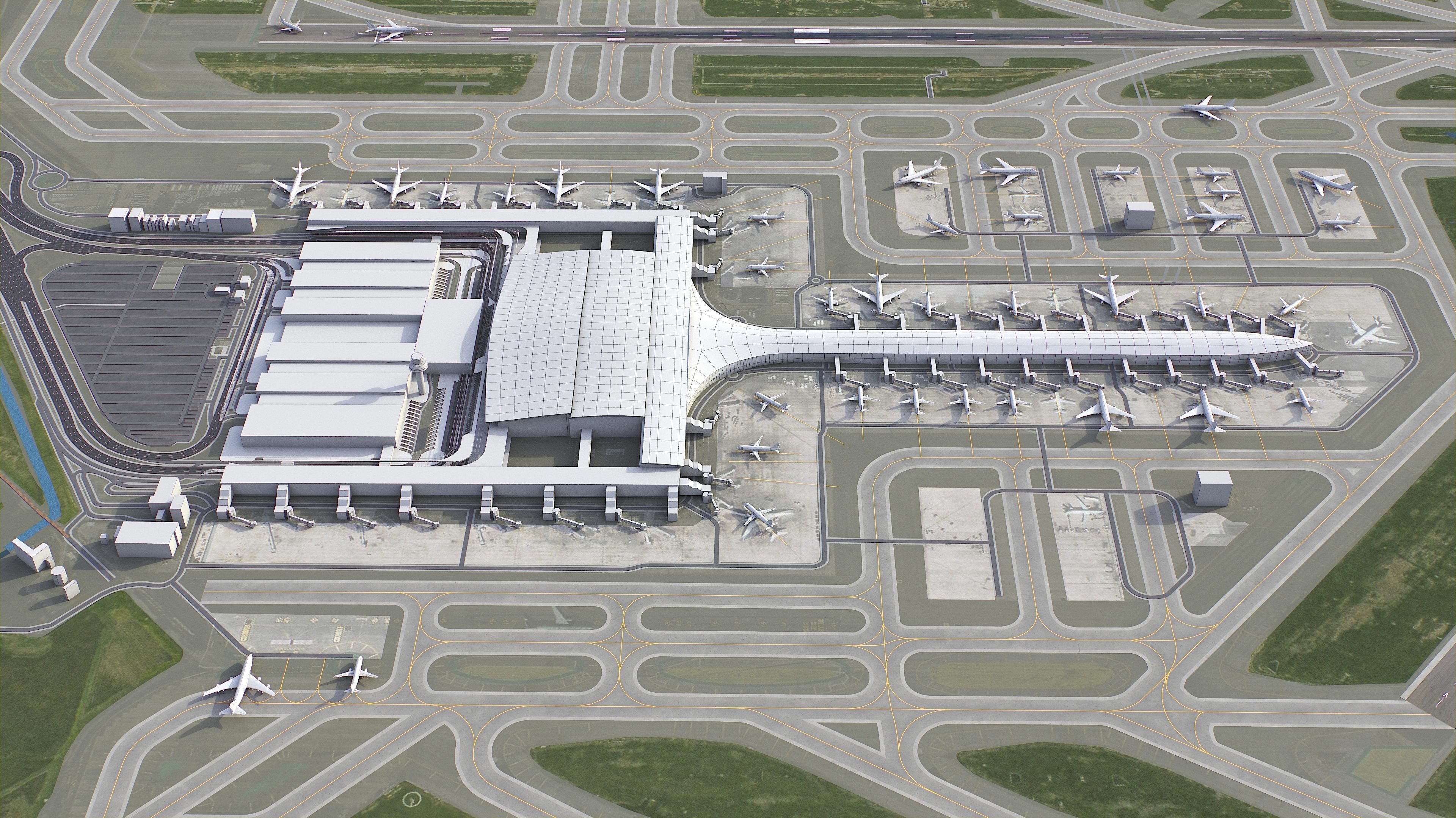 Barcelona - Josep Tarradellas El Prat Airport - BCN Low-poly 3D model_6