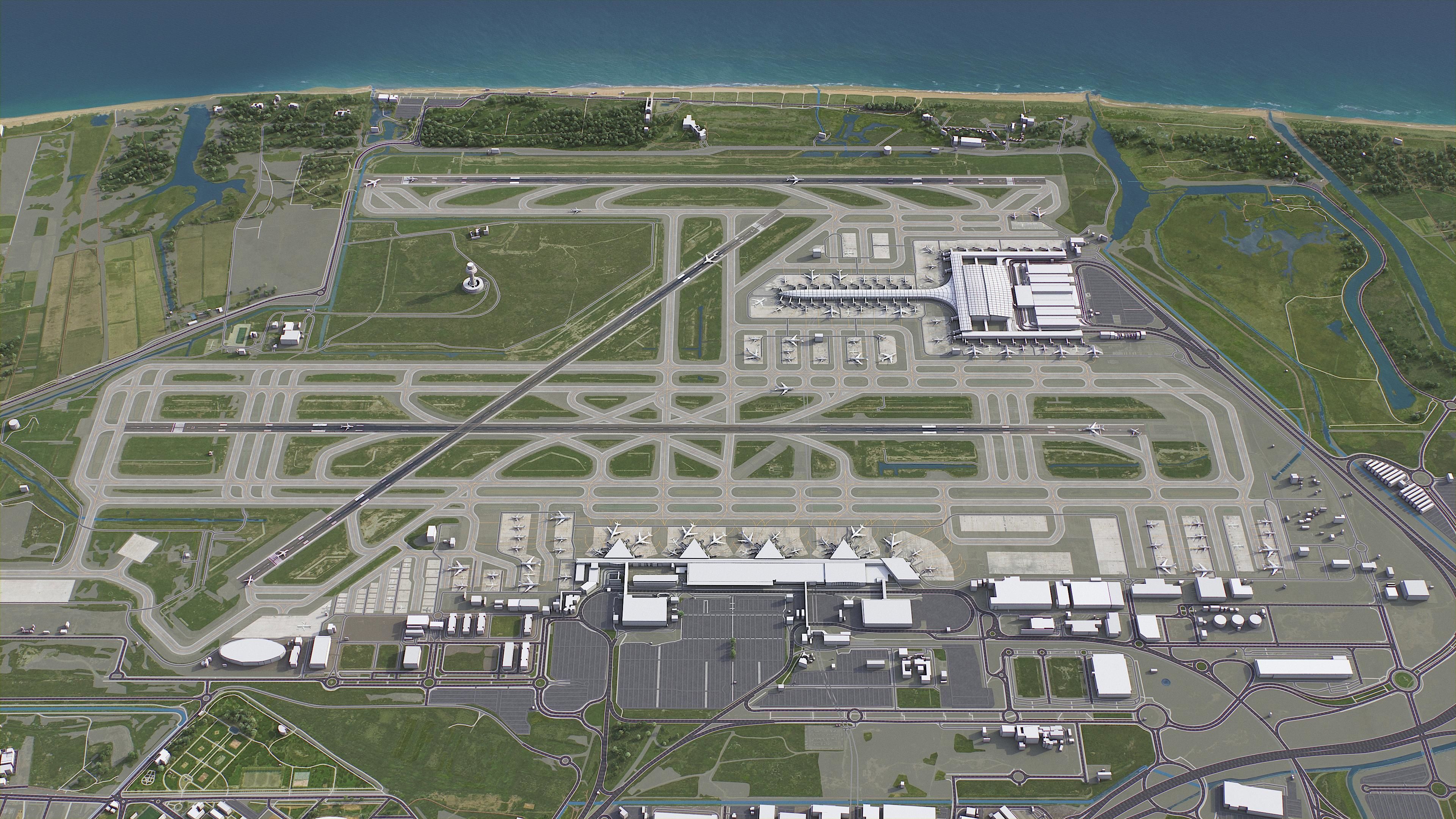 Barcelona - Josep Tarradellas El Prat Airport - BCN Low-poly 3D model_7