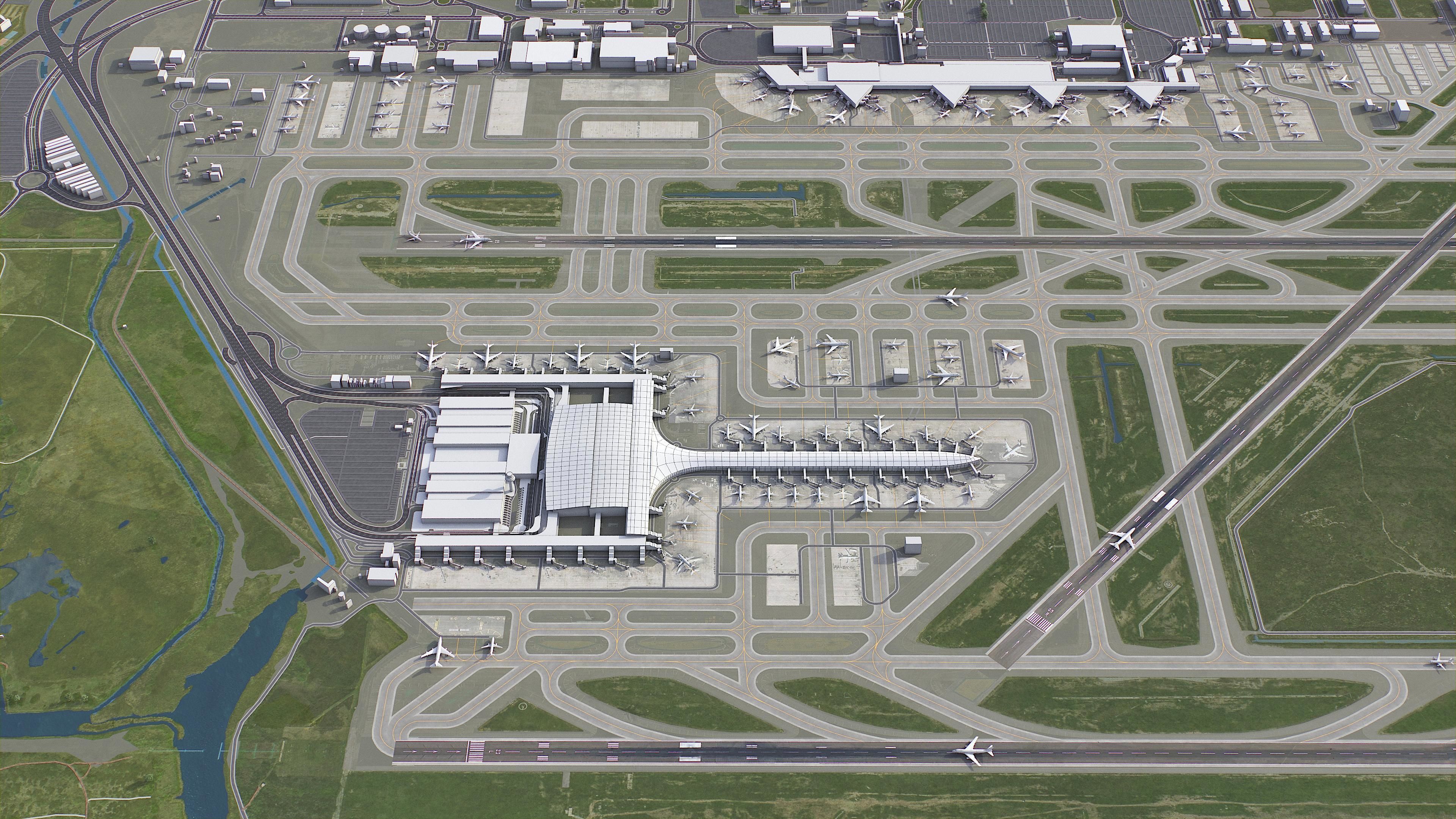 Barcelona - Josep Tarradellas El Prat Airport - BCN Low-poly 3D model_1