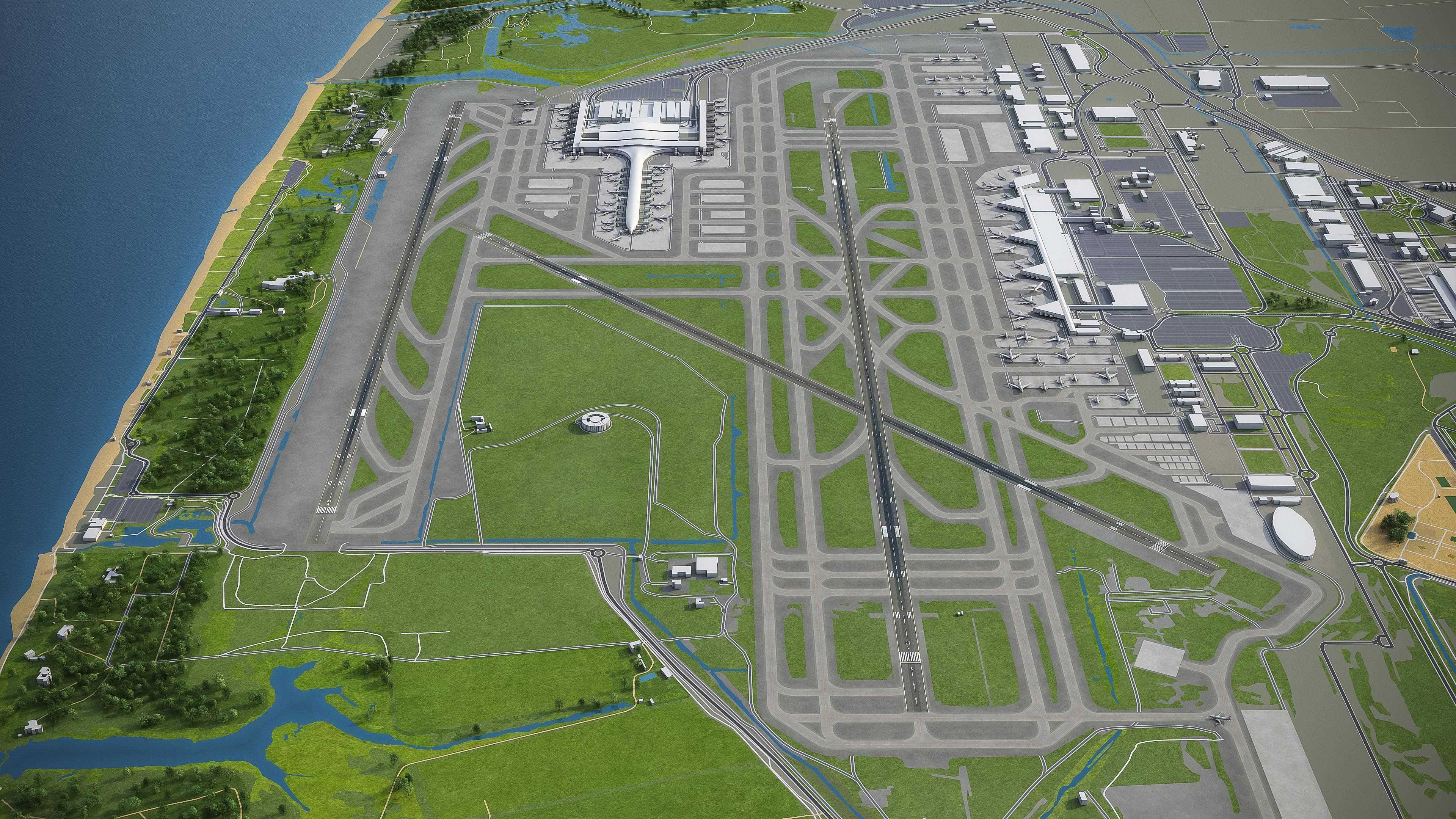 Barcelona - Josep Tarradellas El Prat Airport - BCN Low-poly 3D model_21