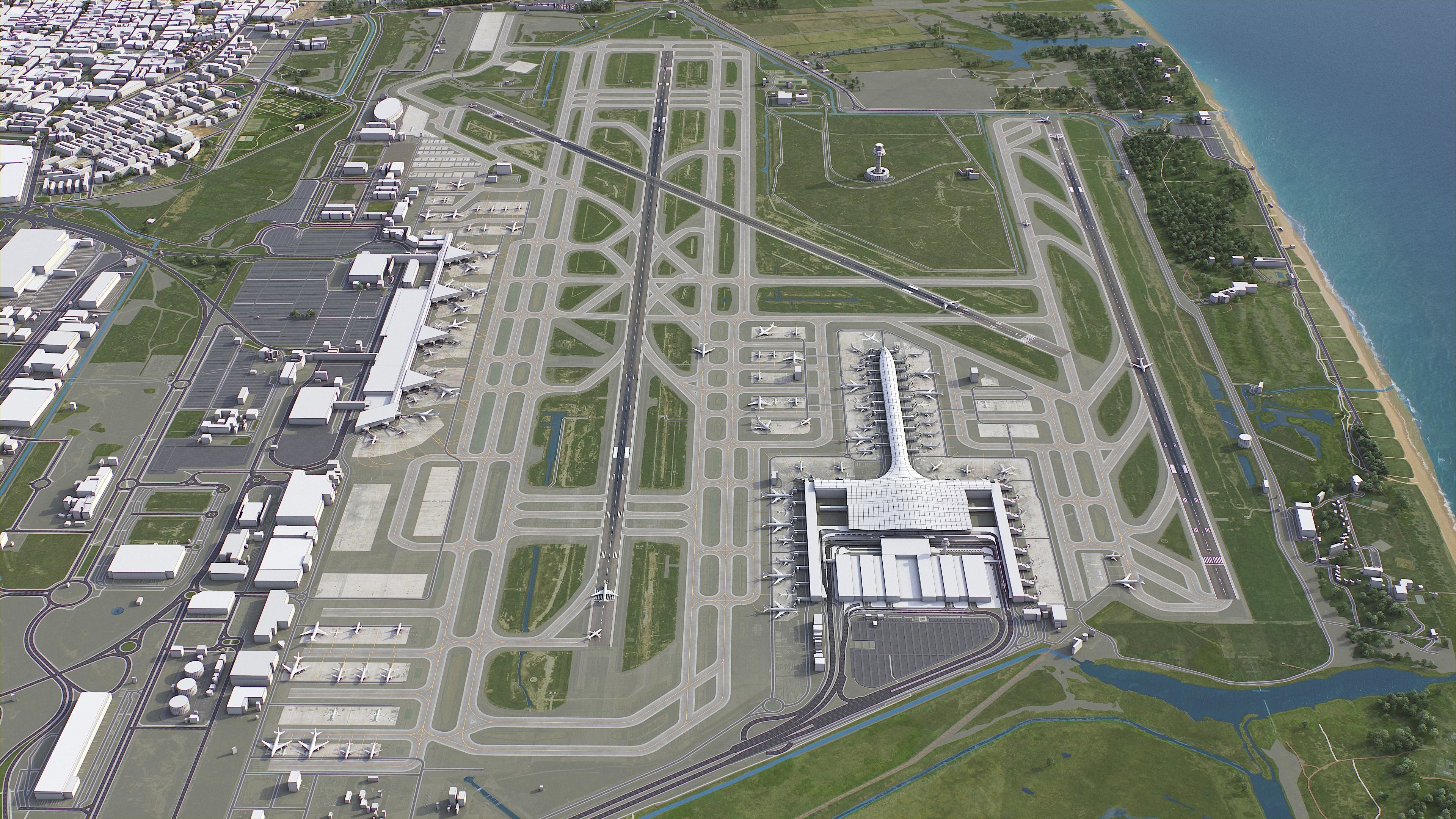 Barcelona - Josep Tarradellas El Prat Airport - BCN Low-poly 3D model_3