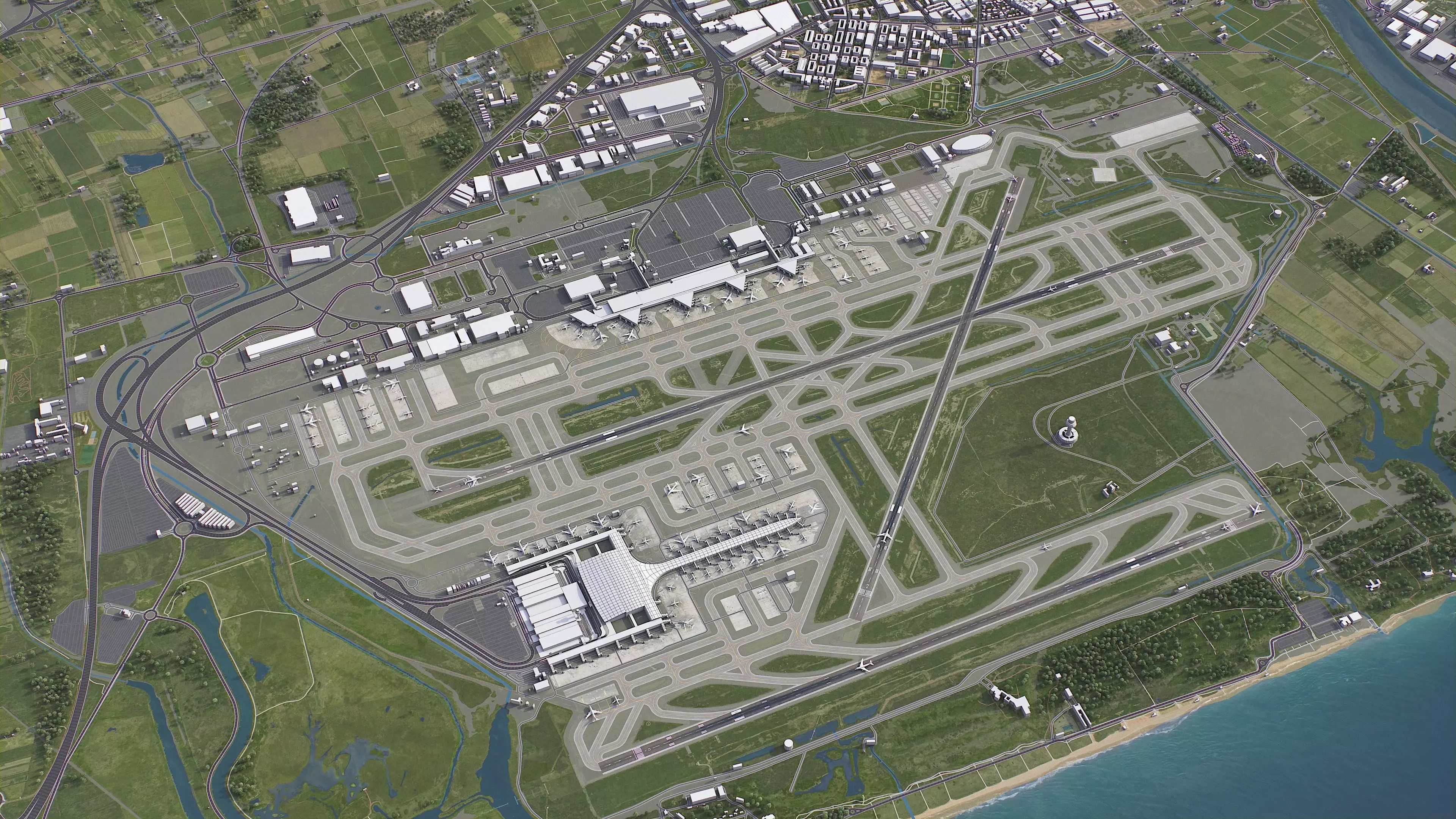 Barcelona - Josep Tarradellas El Prat Airport - BCN Low-poly 3D model_0