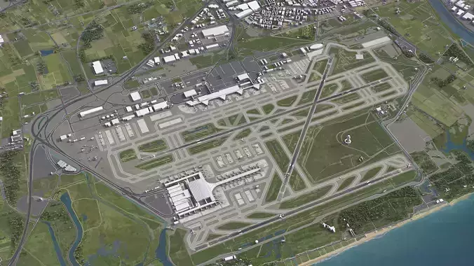 Barcelona - Josep Tarradellas El Prat Airport - BCN Low-poly 3D model