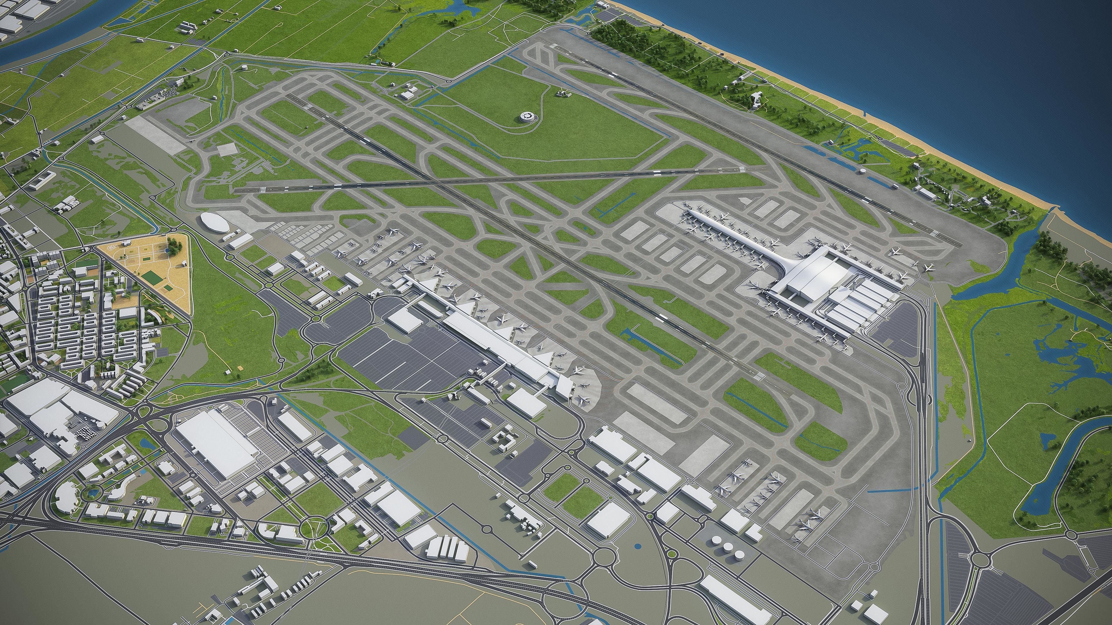 Barcelona - Josep Tarradellas El Prat Airport - BCN Low-poly 3D model_23