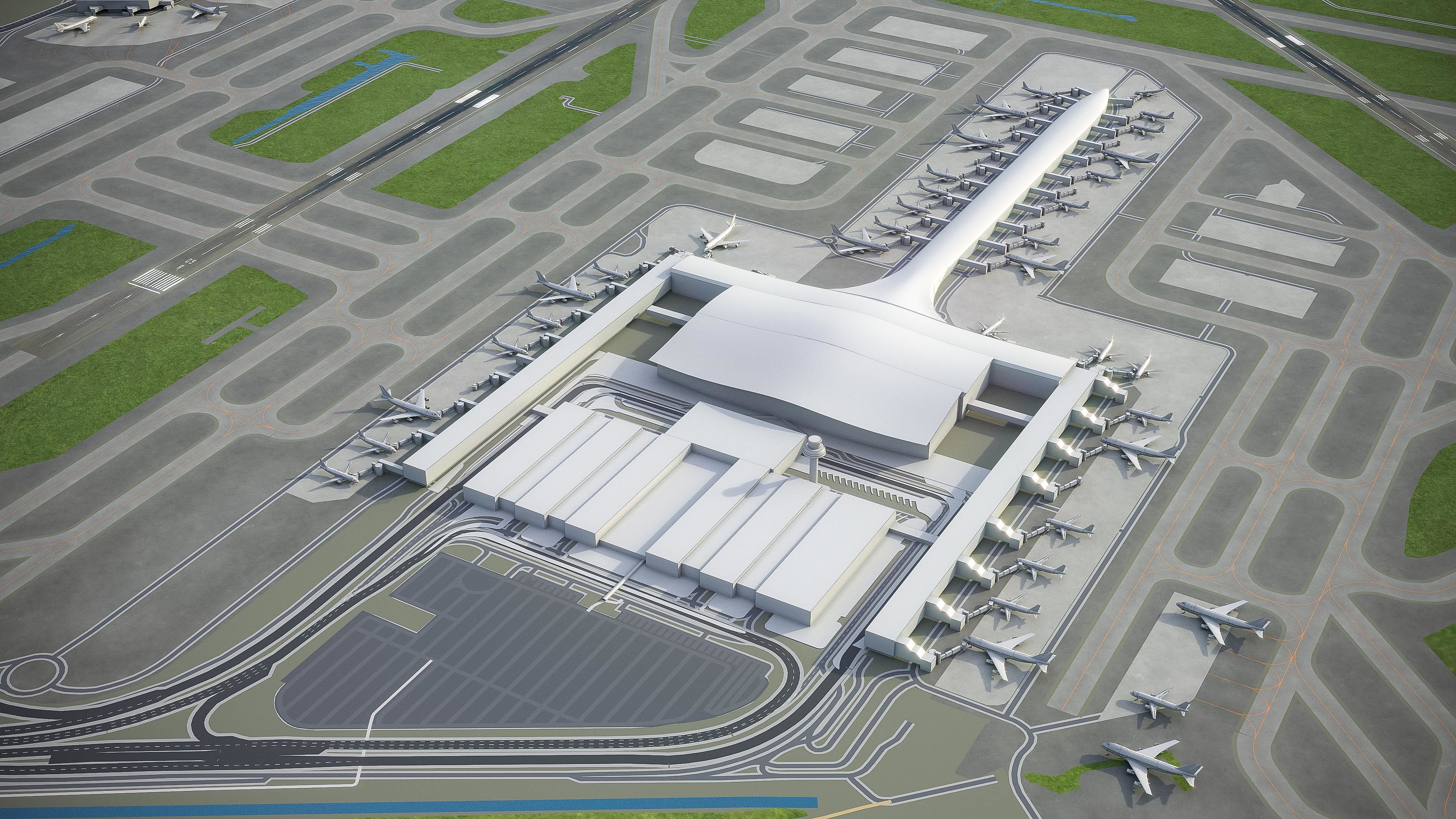 Barcelona - Josep Tarradellas El Prat Airport - BCN Low-poly 3D model_12