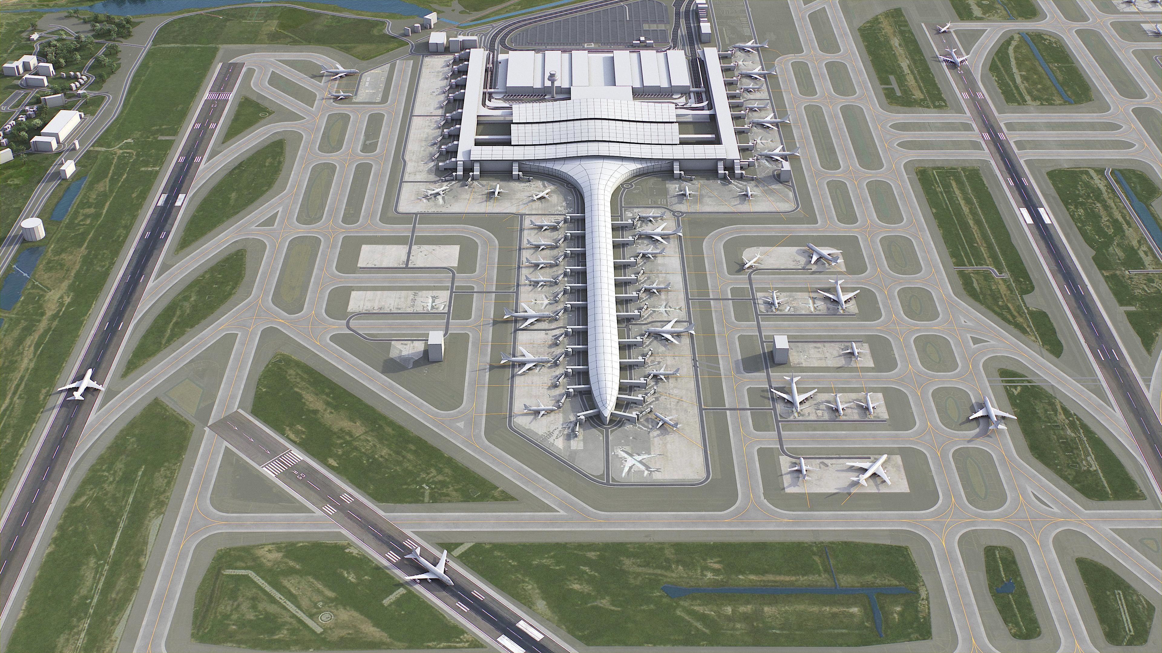 Barcelona - Josep Tarradellas El Prat Airport - BCN Low-poly 3D model_4
