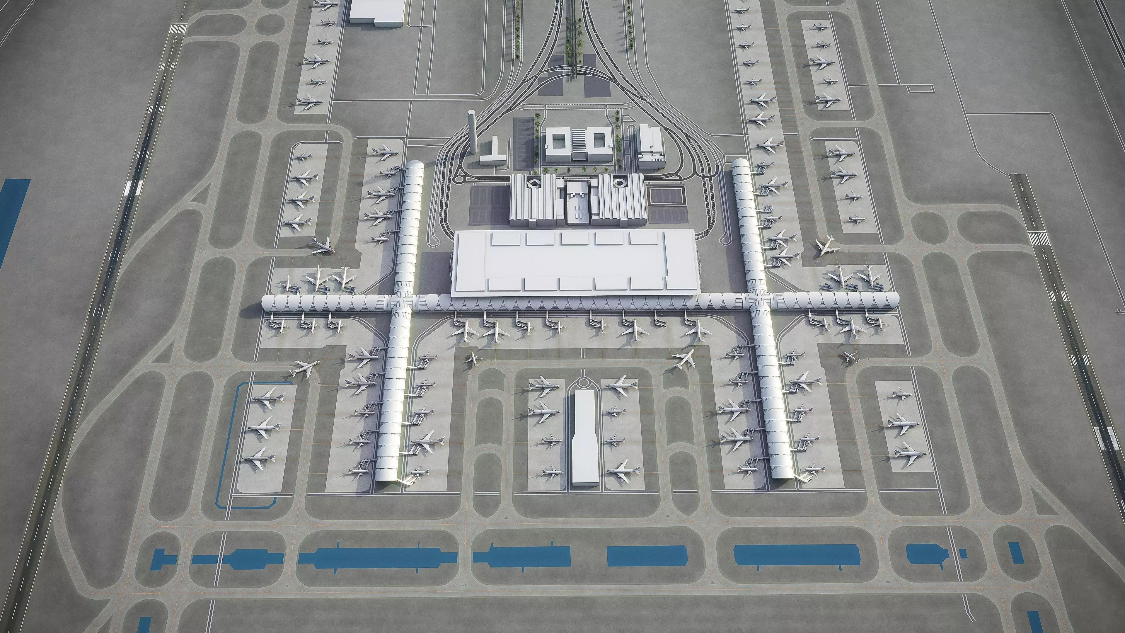 Bangkok - Suvarnabhumi Airport - BKK Low-poly 3D model