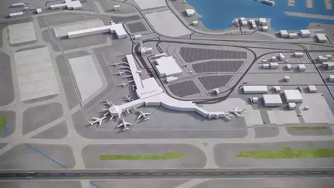 Anchorage - Ted Stevens Airport - ANC Low-poly 3D model