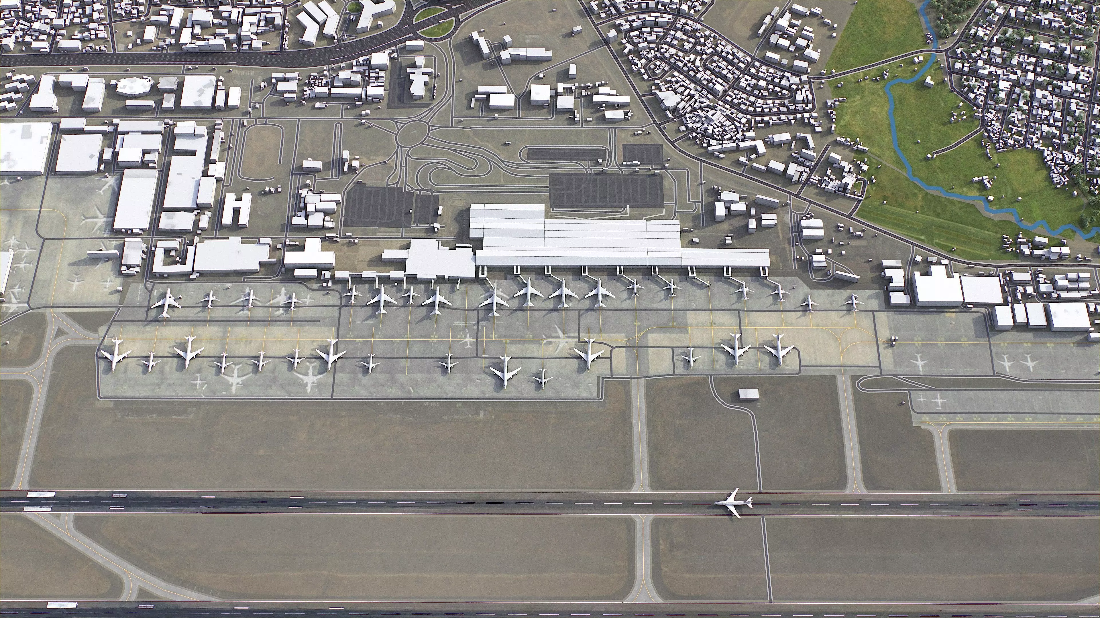 Addis Ababa - Bole Airport - ADD Low-poly 3D model