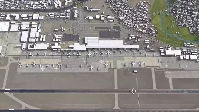 Addis Ababa - Bole Airport - ADD Low-poly 3D model