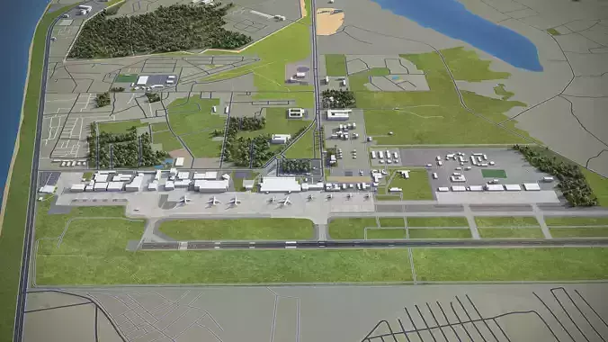 Abidjan - Felix Houphouet Boigny International Airport - ABJ Low-poly 3D model