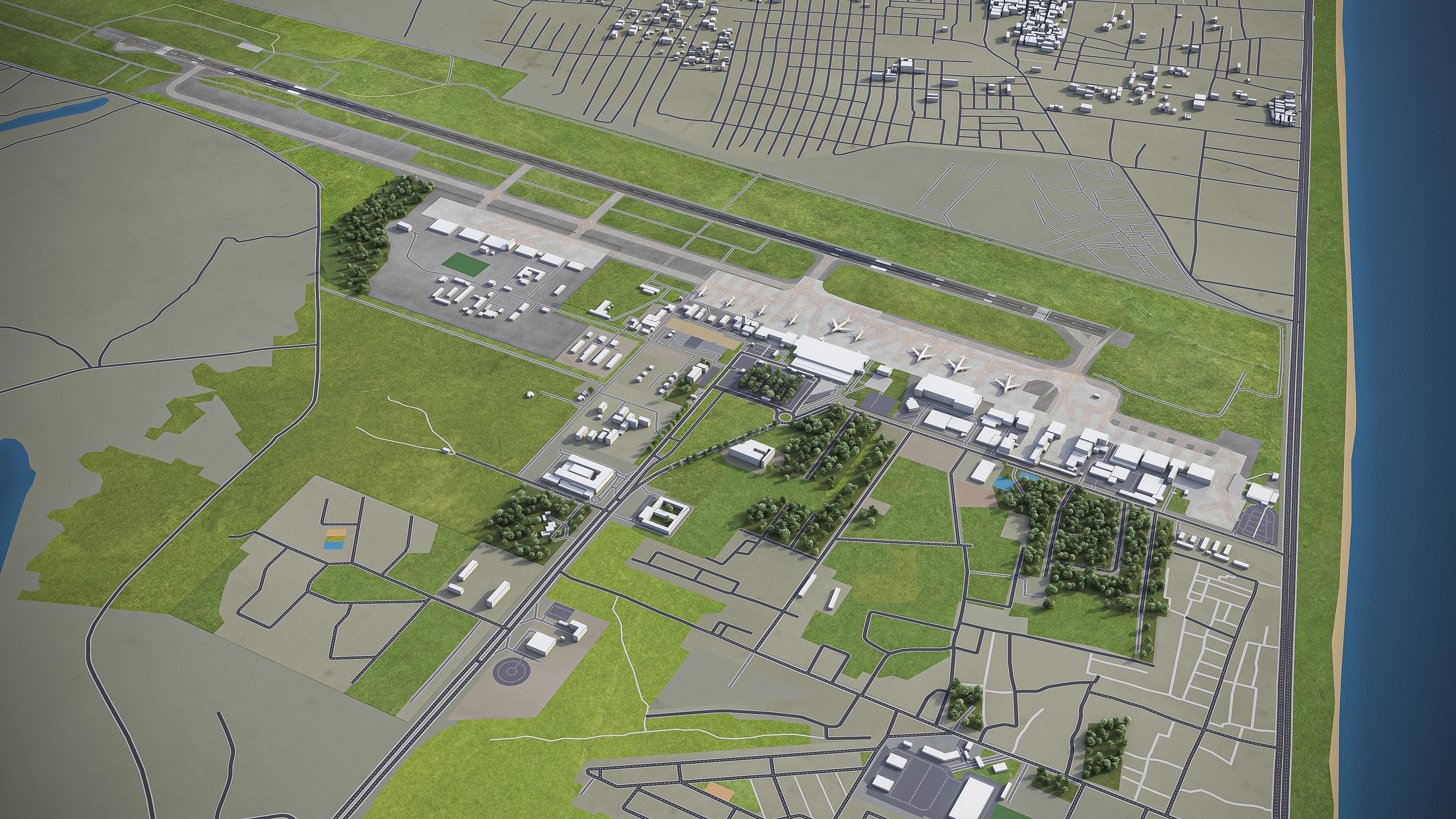 Abidjan - Felix Houphouet Boigny International Airport - ABJ Low-poly 3D model_2