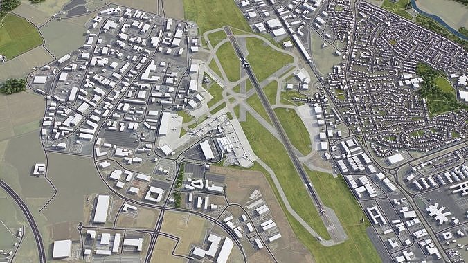 Aberdeen - Airport - ABZ Low-poly 3D model