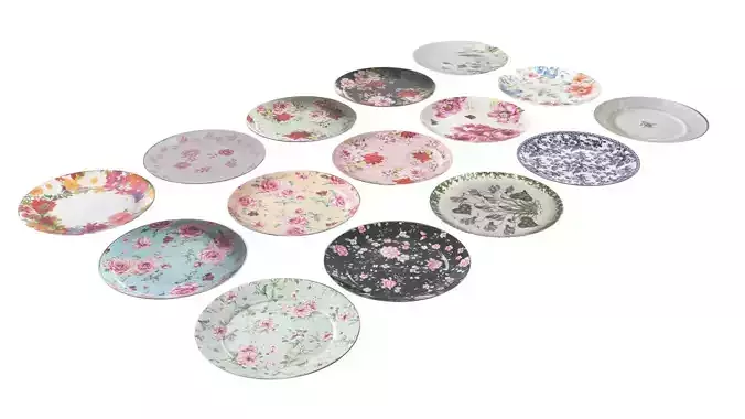 Floral Plates Set