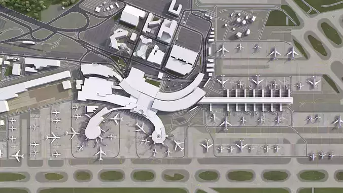 Vienna - International Airport - VIE Low-poly 3D model