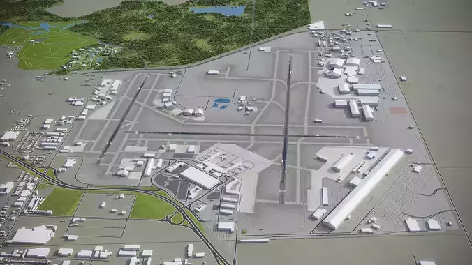 Tulsa - Airport - TUL Low-poly 3D model