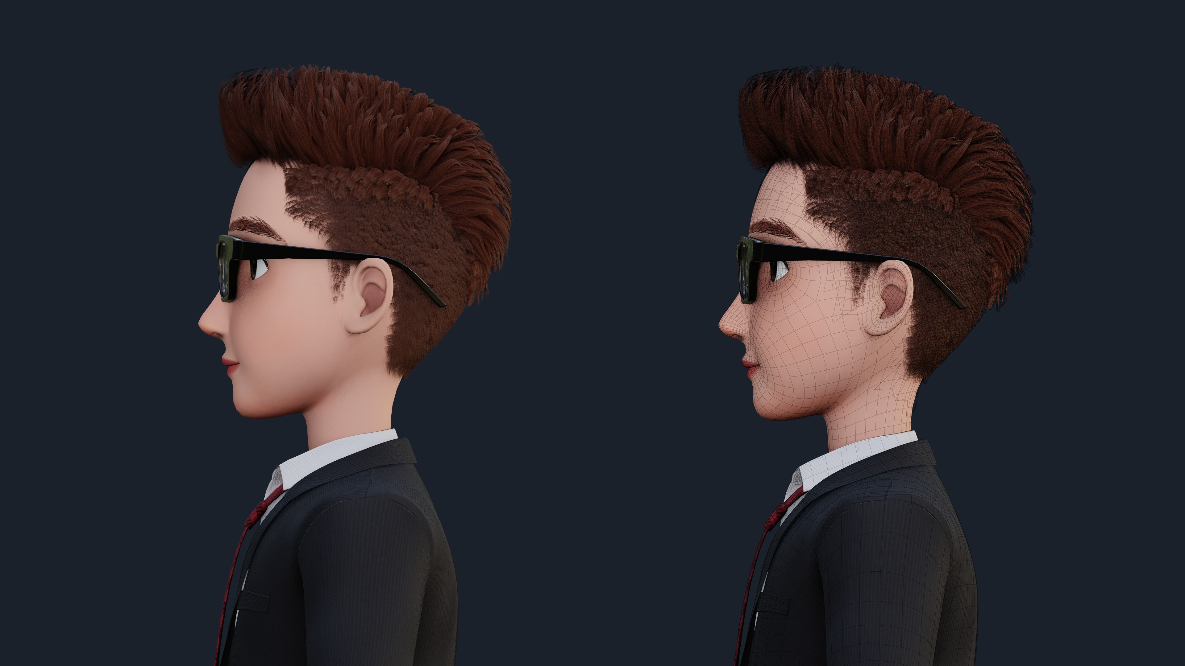 Cartoon Man Rigged  Low-poly 3D model_13