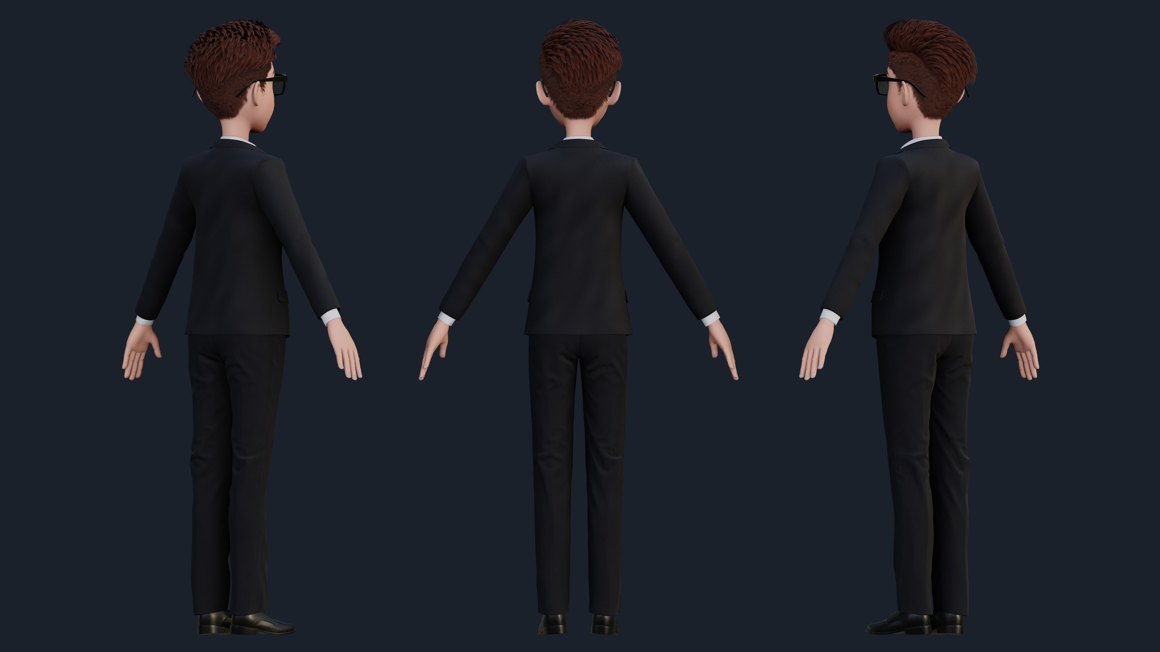 Cartoon Man Rigged  Low-poly 3D model_9