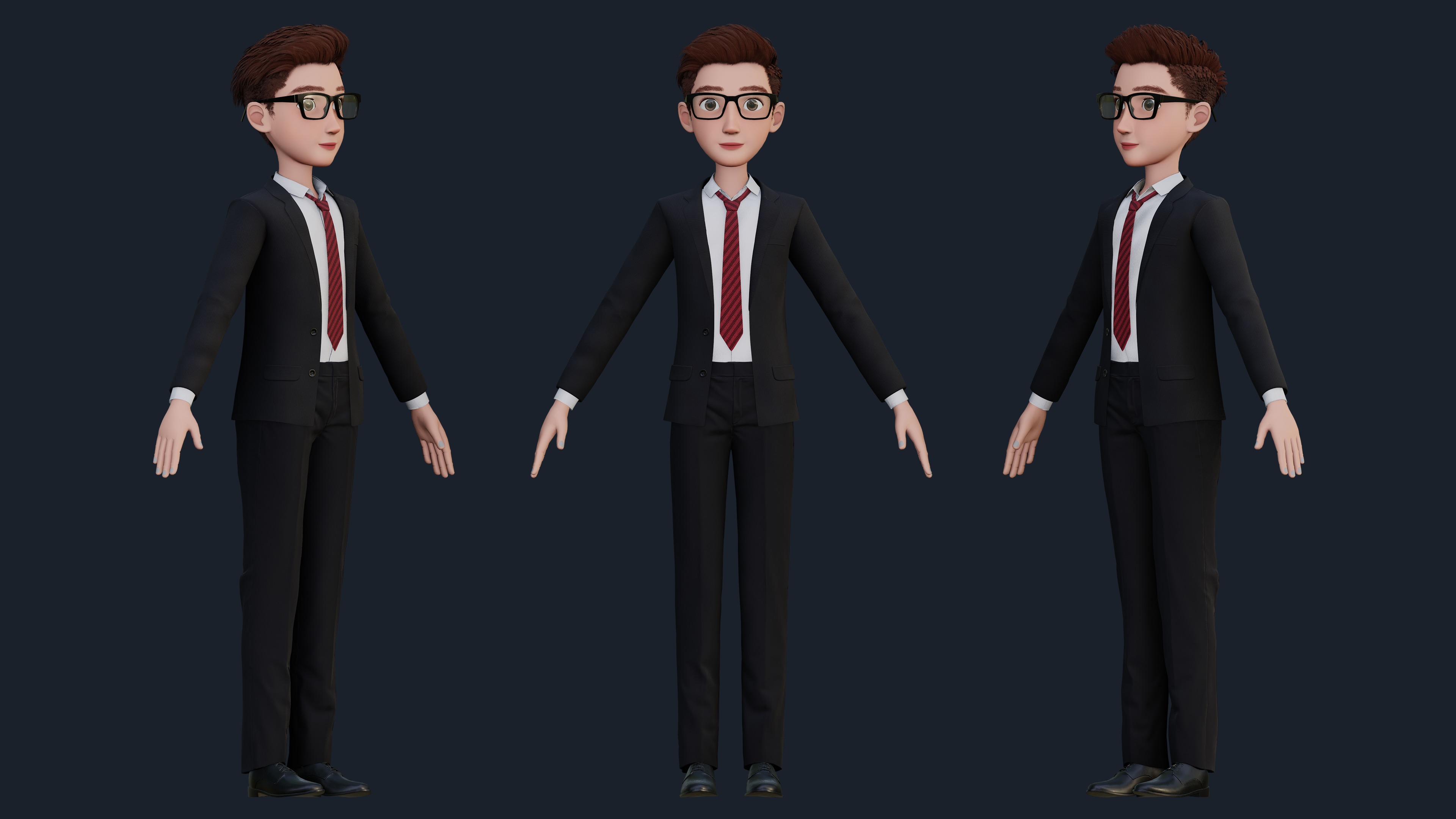 Cartoon Man Rigged  Low-poly 3D model_11