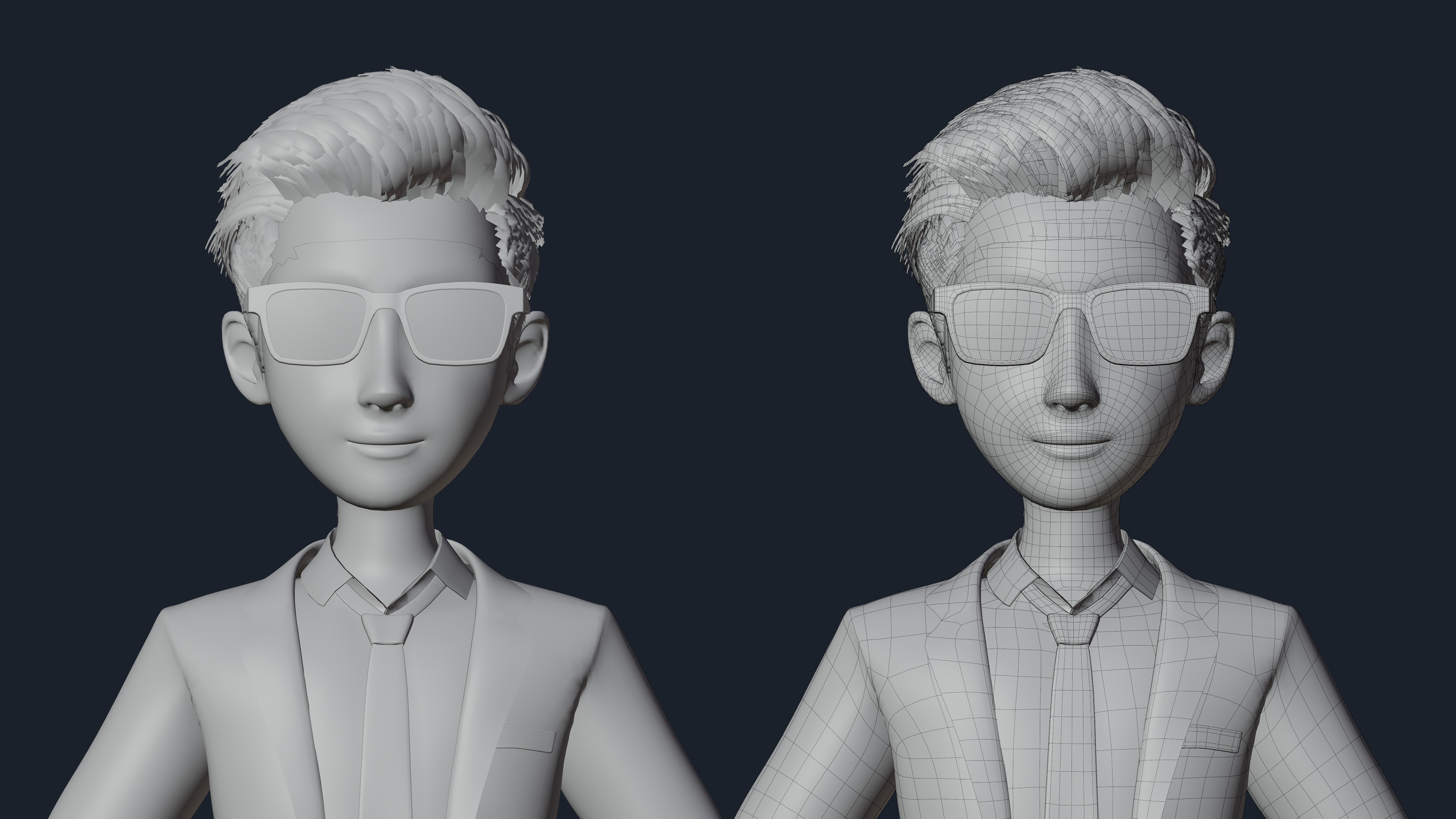 Cartoon Man Rigged  Low-poly 3D model_23