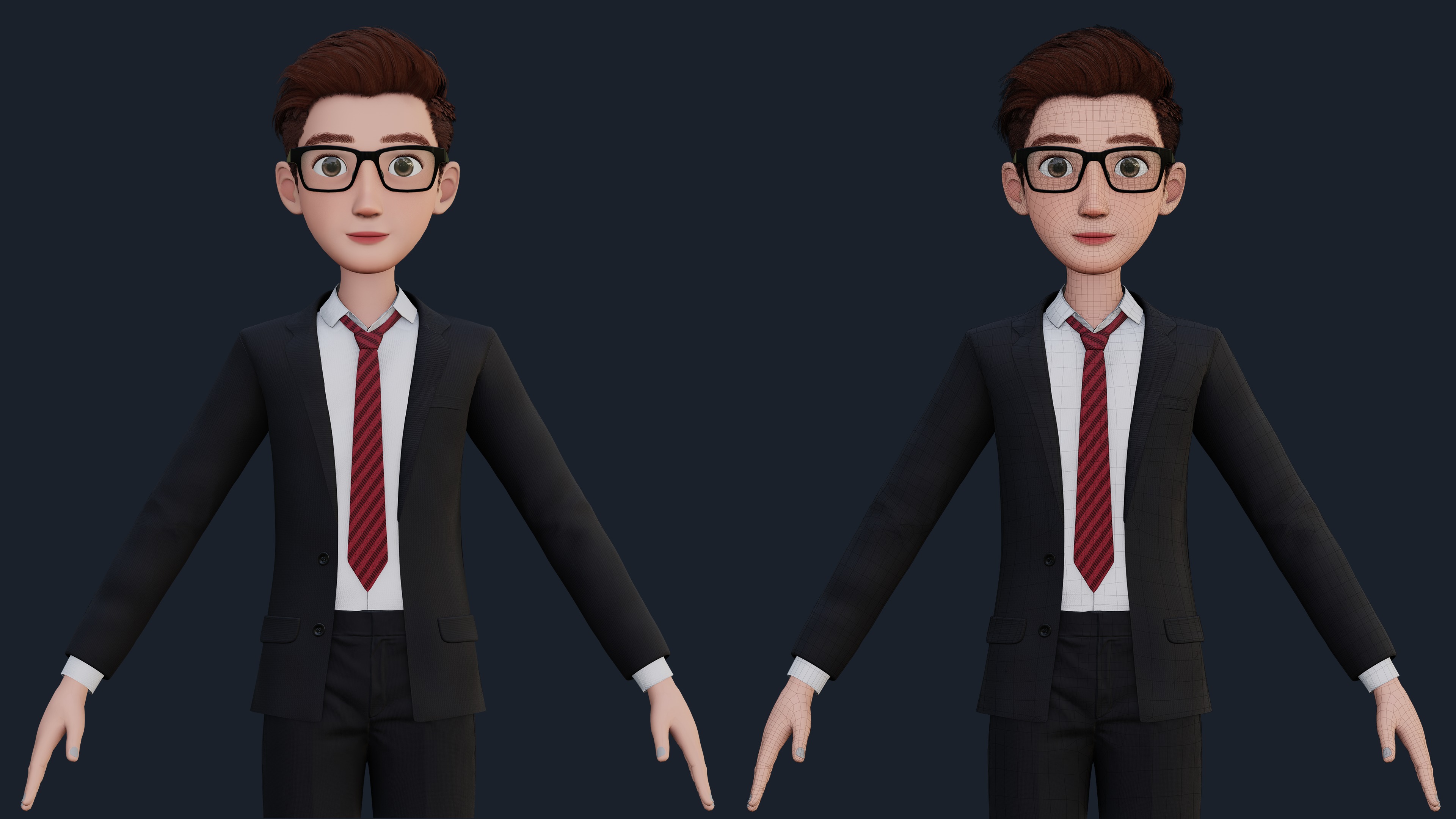 Cartoon Man Rigged  Low-poly 3D model_20