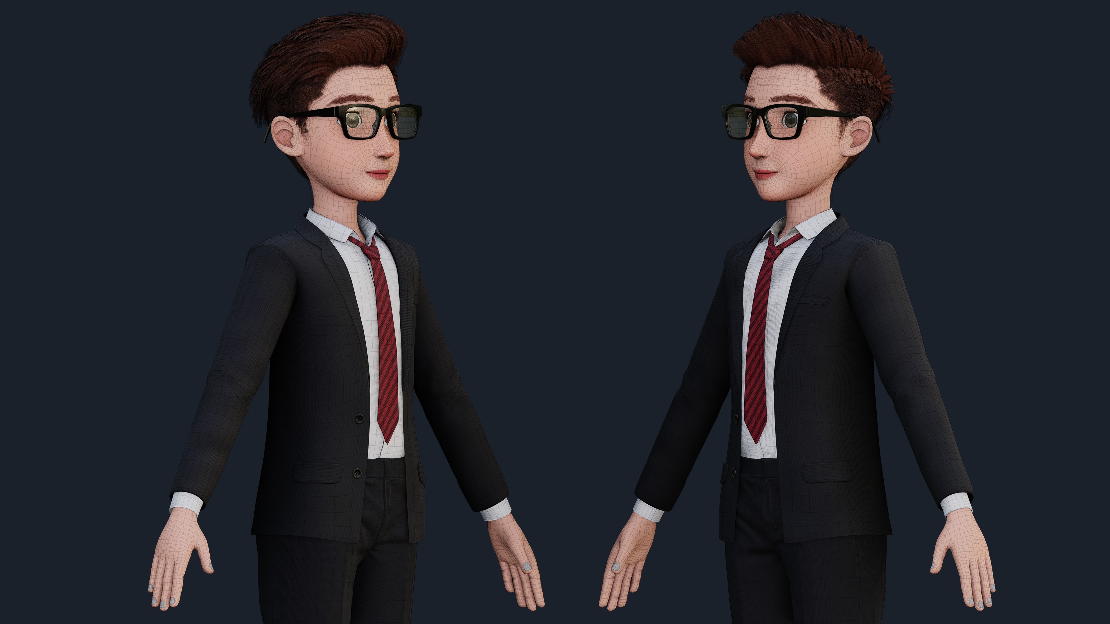Cartoon Man Rigged  Low-poly 3D model_22