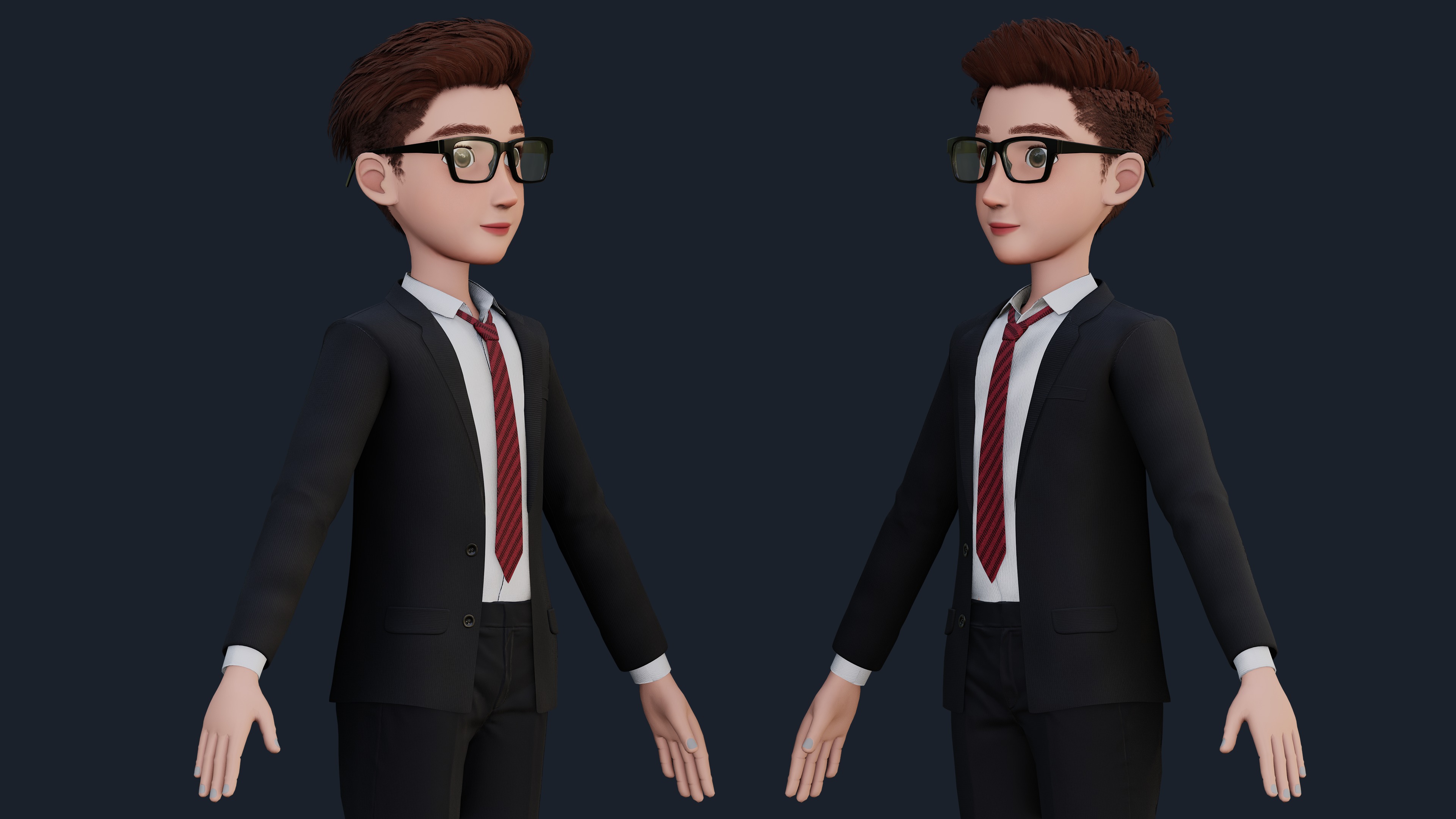 Cartoon Man Rigged  Low-poly 3D model_21