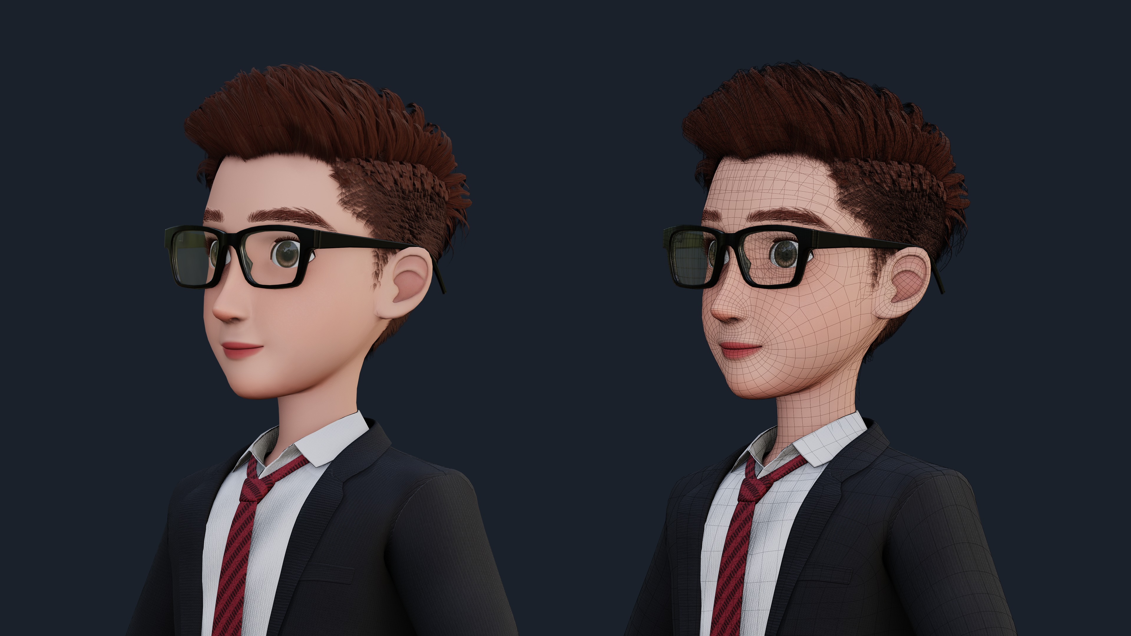 Cartoon Man Rigged  Low-poly 3D model_14