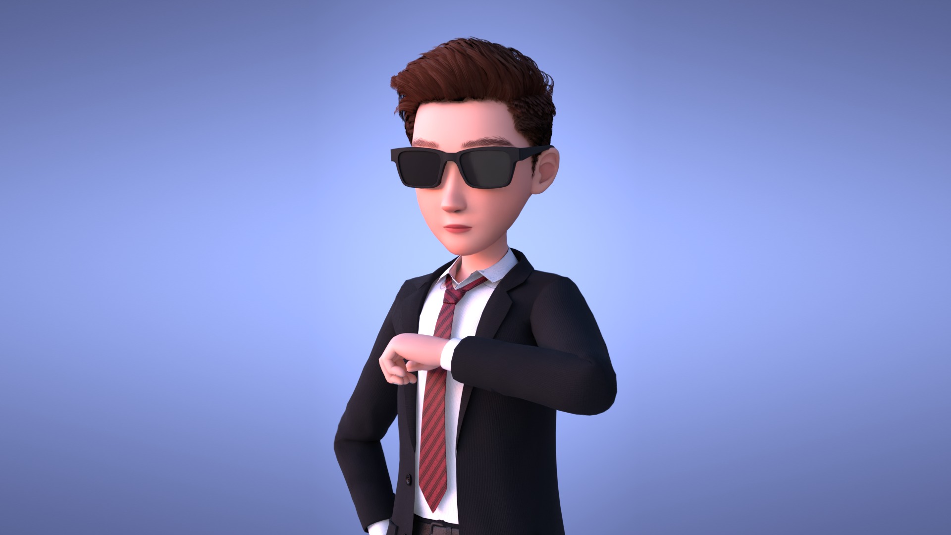 Cartoon Man Rigged  Low-poly 3D model_5