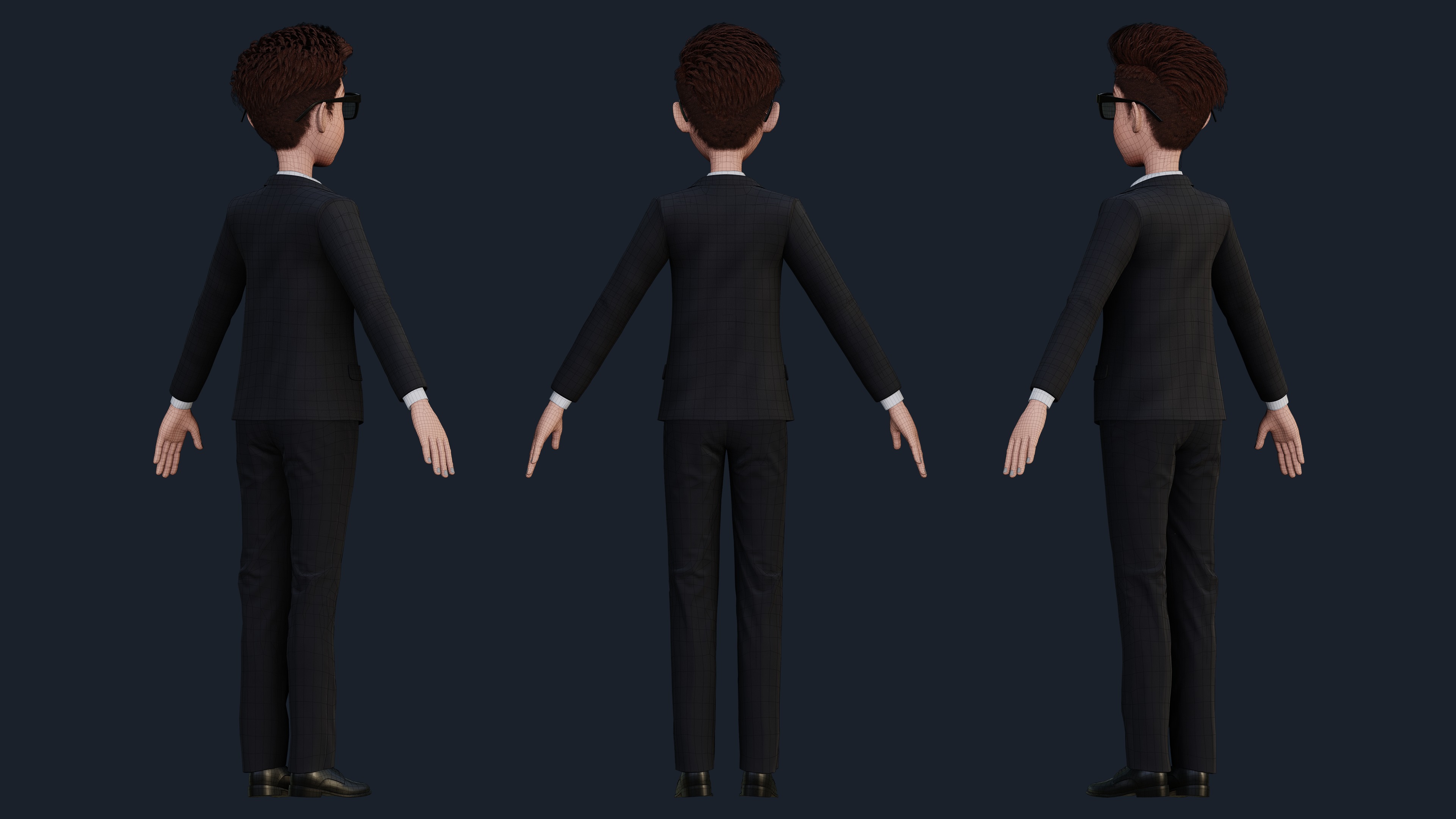 Cartoon Man Rigged  Low-poly 3D model_10