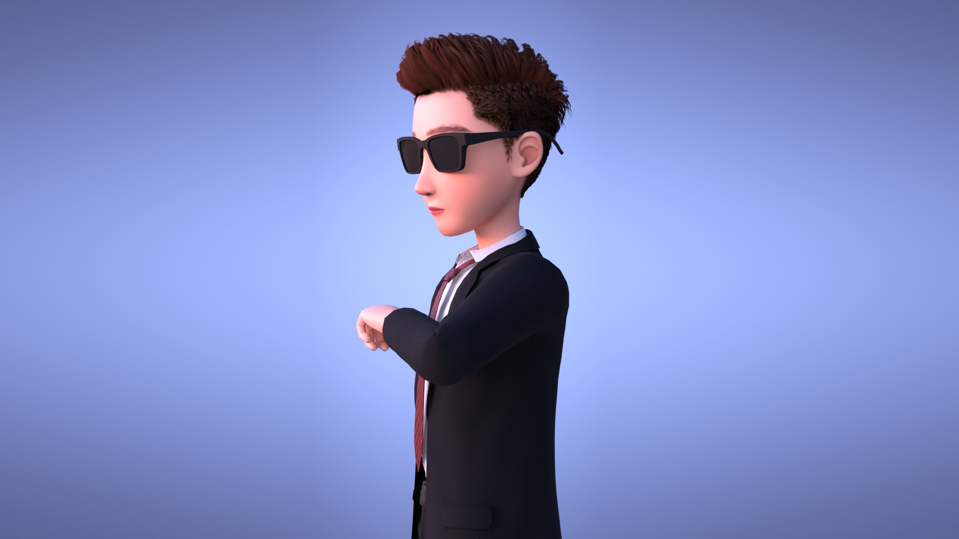 Cartoon Man Rigged  Low-poly 3D model_7