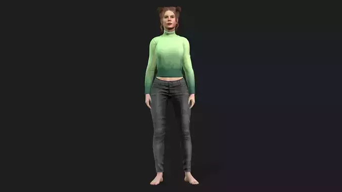 Realistic 3D Girl Character