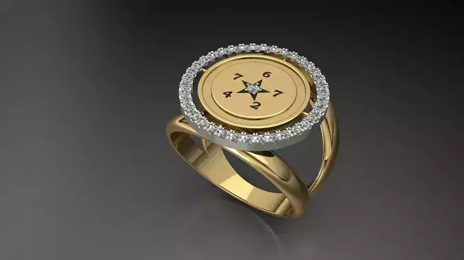 Luxury Ring with stones 3d printed model