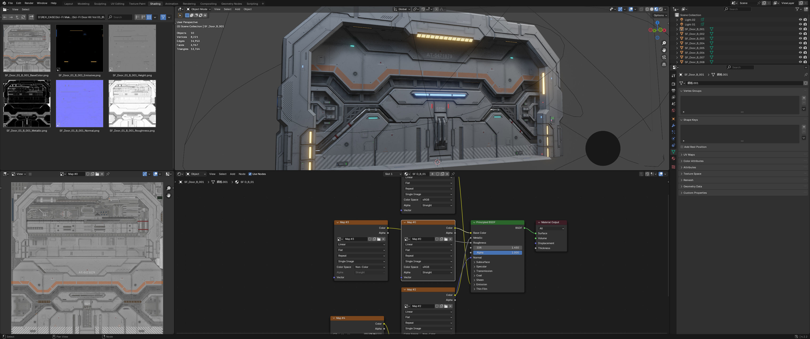 Sci-Fi Door Kit Vol 01-Type B-PBR Low-poly 3D model_6
