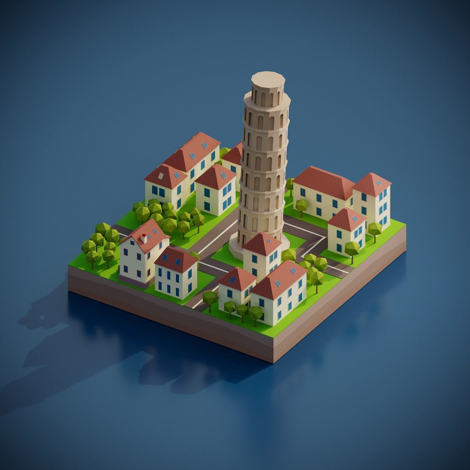 Pisa Tower Low-poly 3D model_2