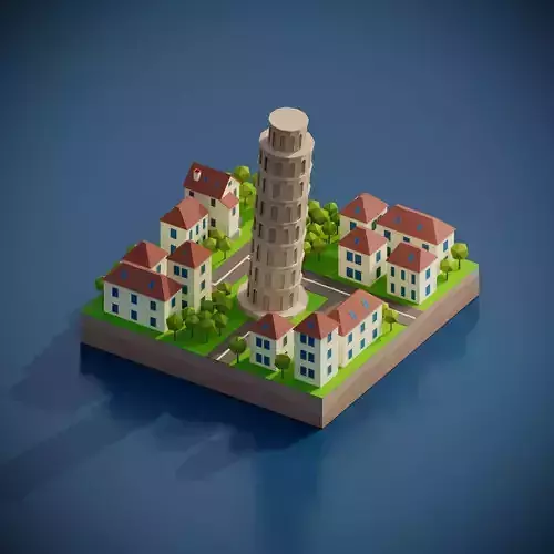 Pisa Tower Low-poly 3D model Pisa Tower Low-poly 3D model