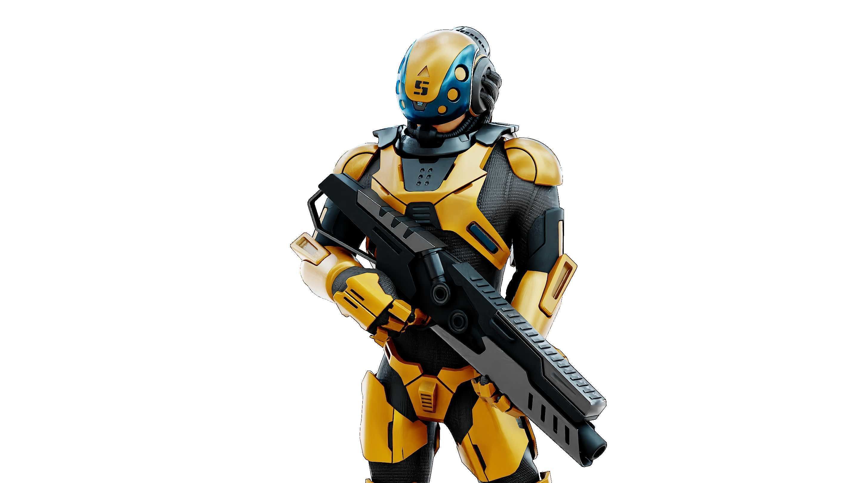 CYBORG SOLDIER RX-400 Rigged for Unreal Engine - Unity - MIXAMO 3D model_22