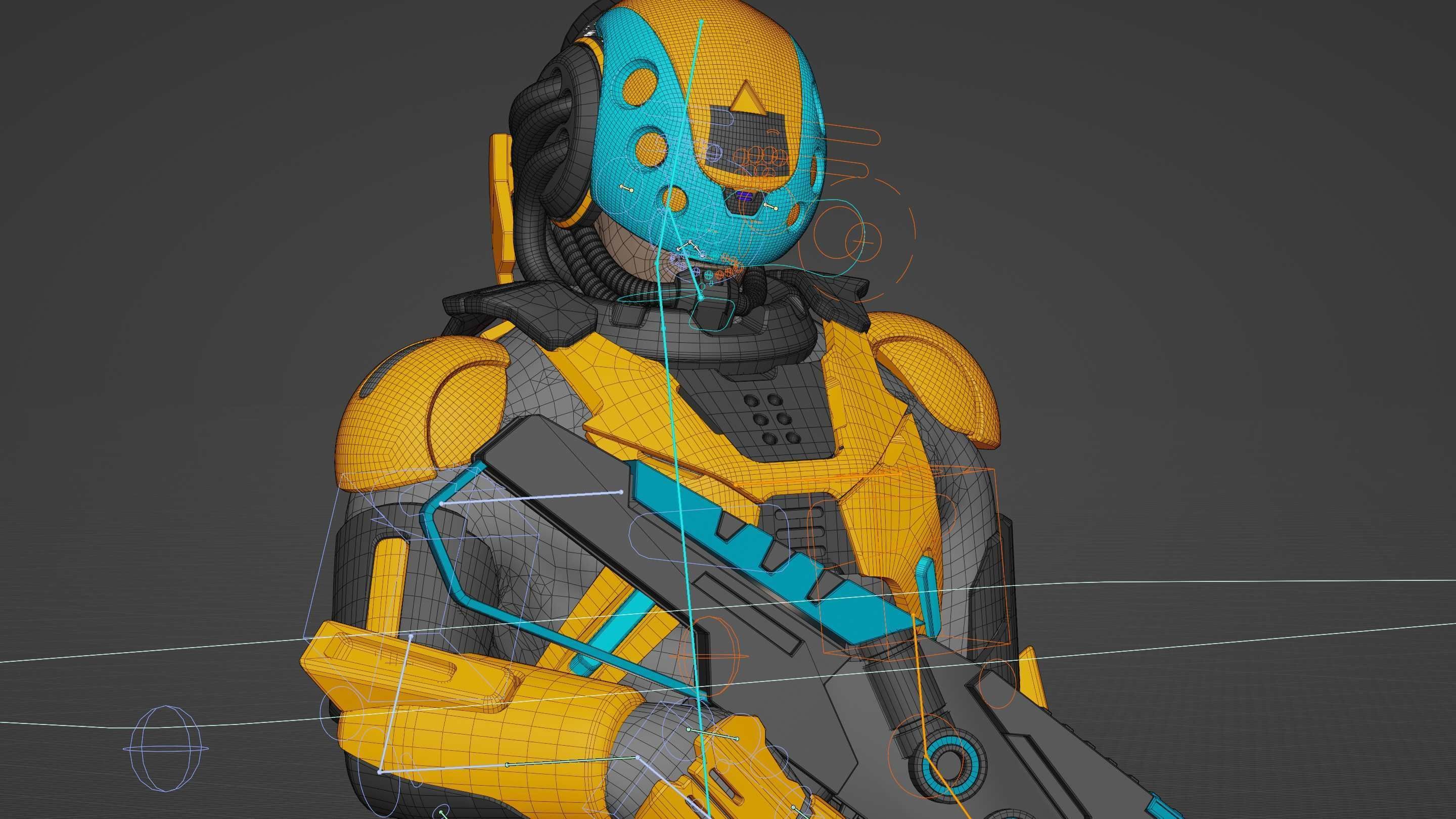 CYBORG SOLDIER RX-400 Rigged for Unreal Engine - Unity - MIXAMO 3D model_39