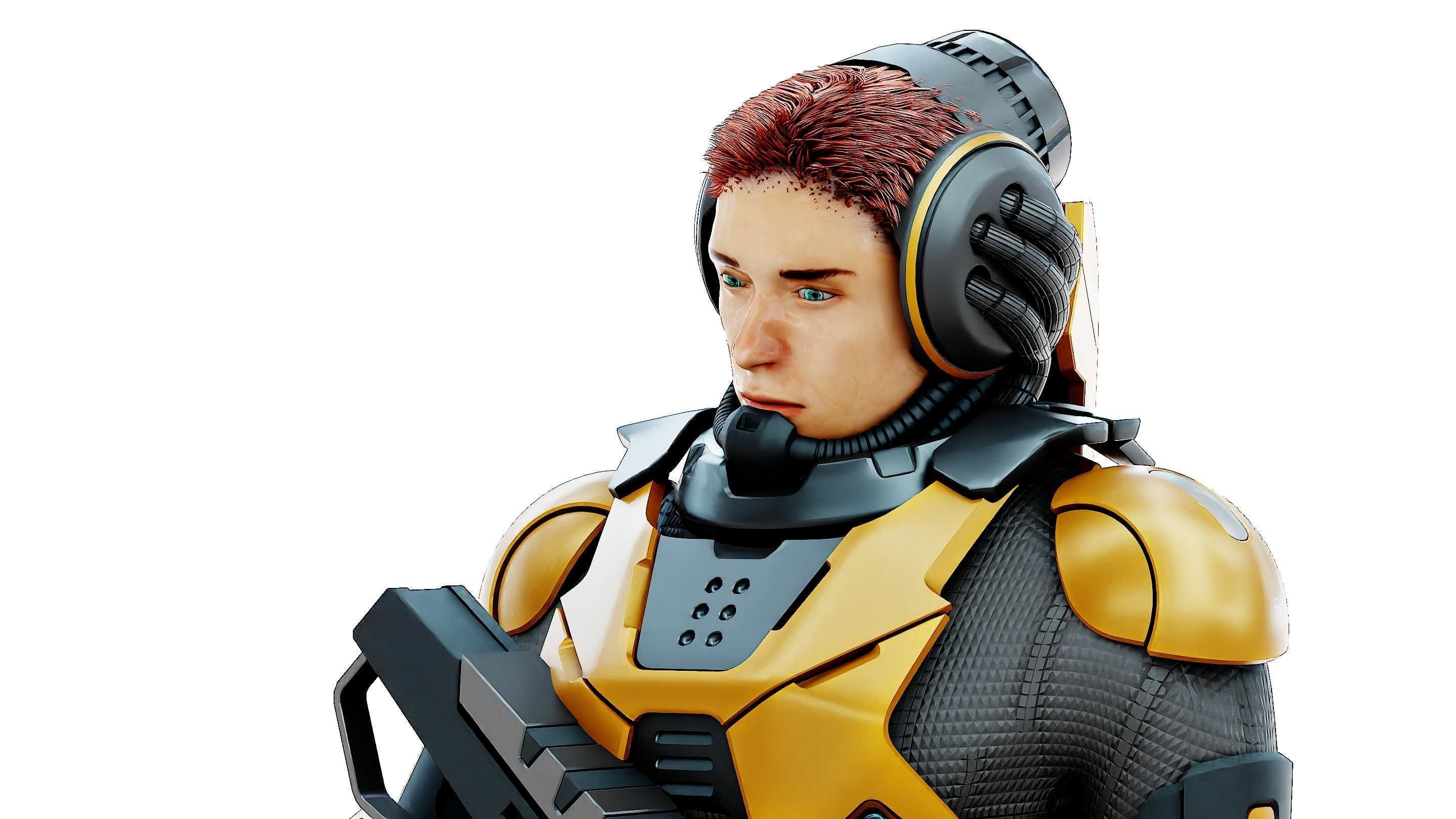 CYBORG SOLDIER RX-400 Rigged for Unreal Engine - Unity - MIXAMO 3D model_26