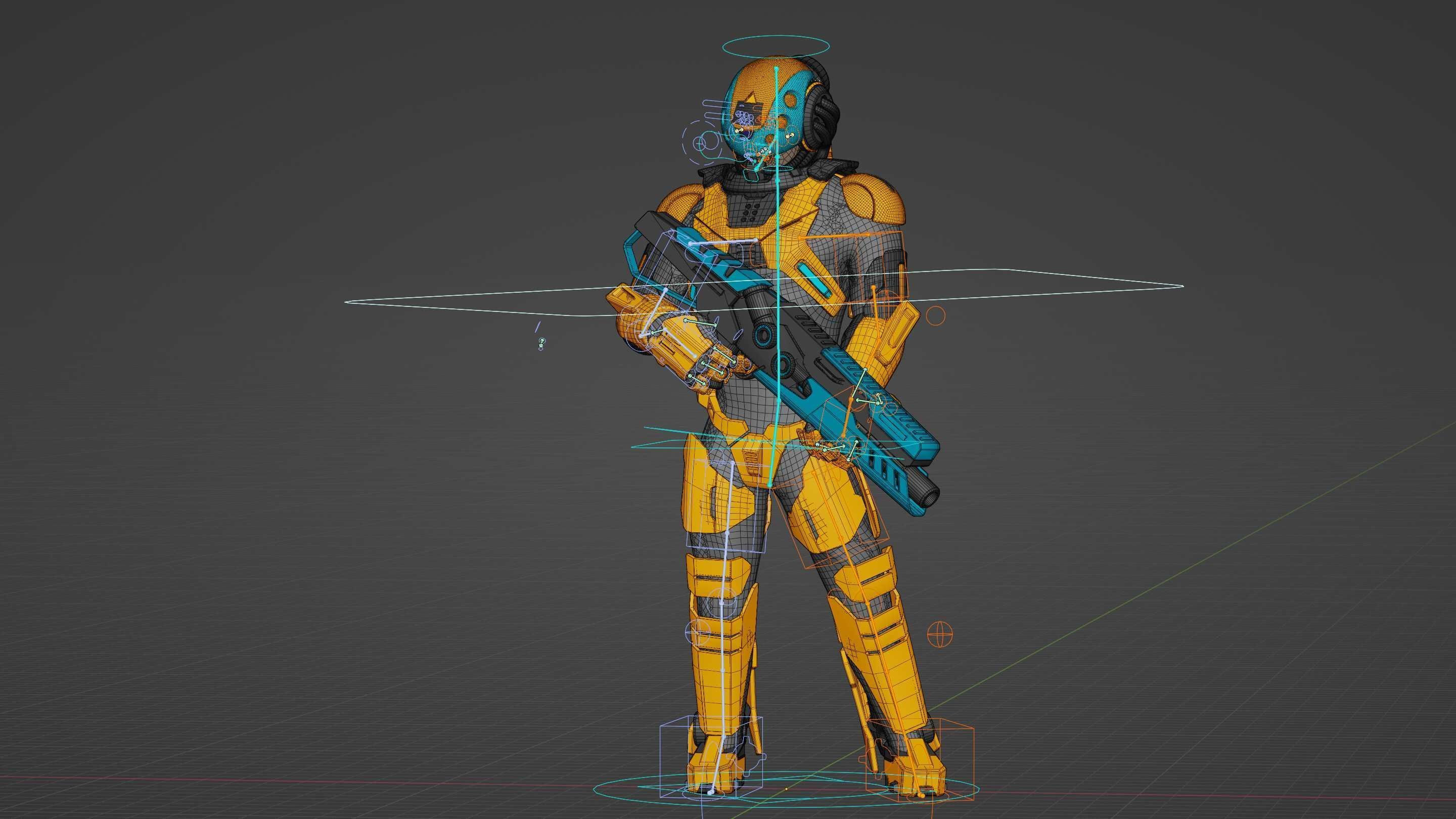CYBORG SOLDIER RX-400 Rigged for Unreal Engine - Unity - MIXAMO 3D model_37