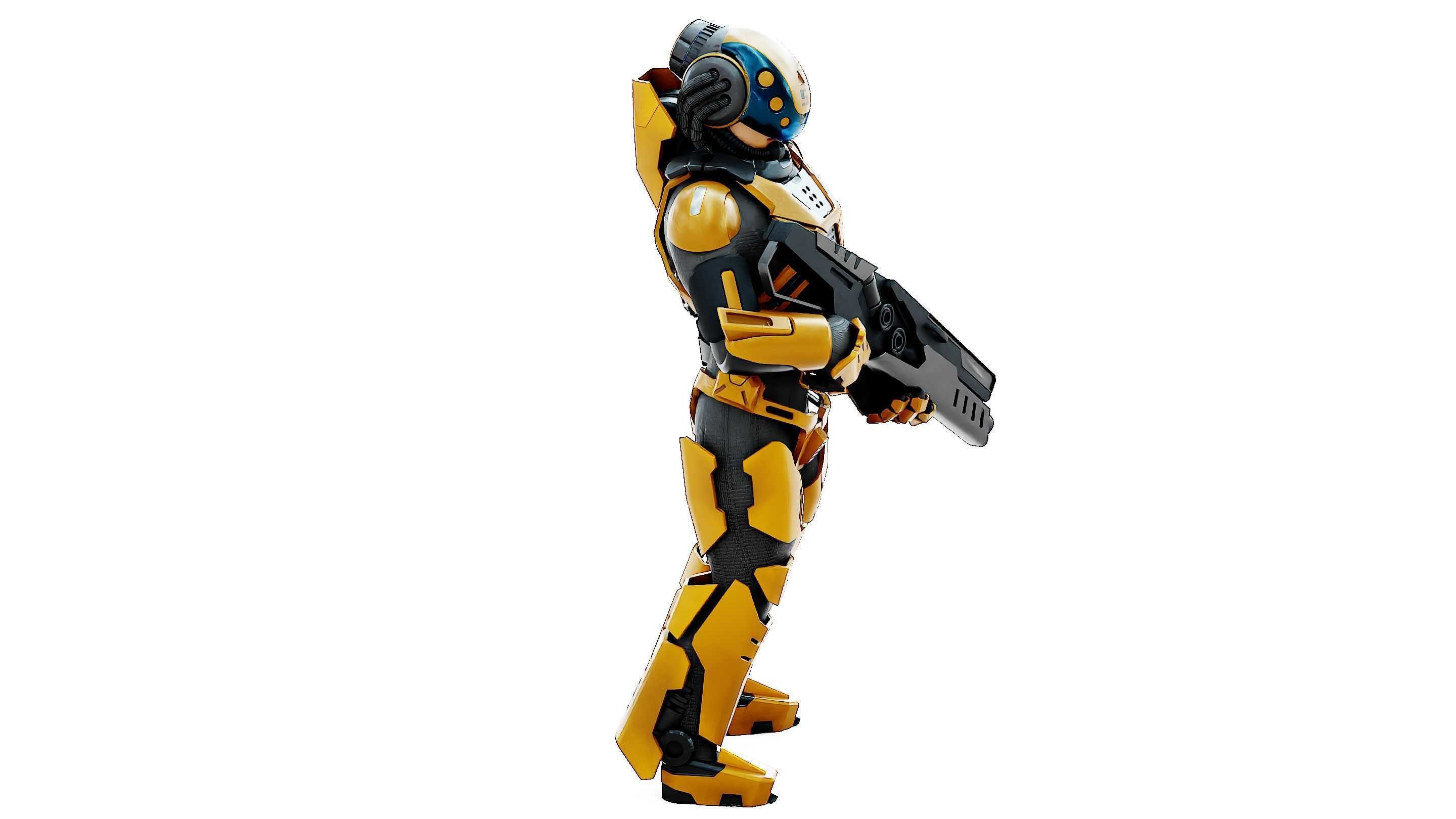 CYBORG SOLDIER RX-400 Rigged for Unreal Engine - Unity - MIXAMO 3D model_8