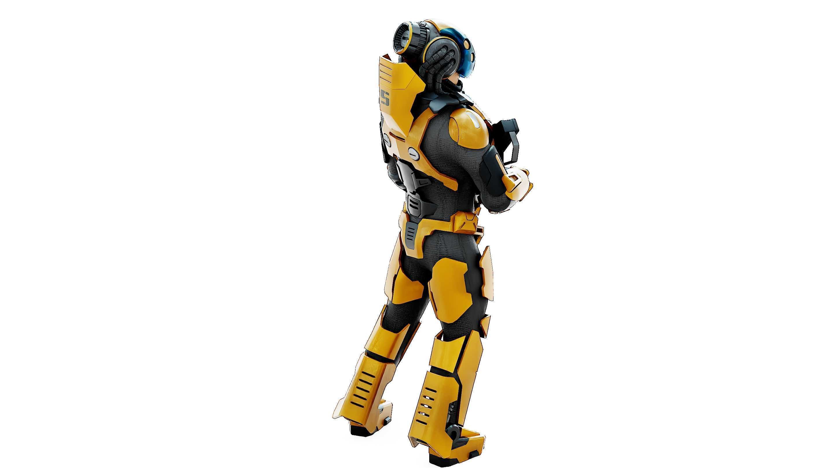 CYBORG SOLDIER RX-400 Rigged for Unreal Engine - Unity - MIXAMO 3D model_11