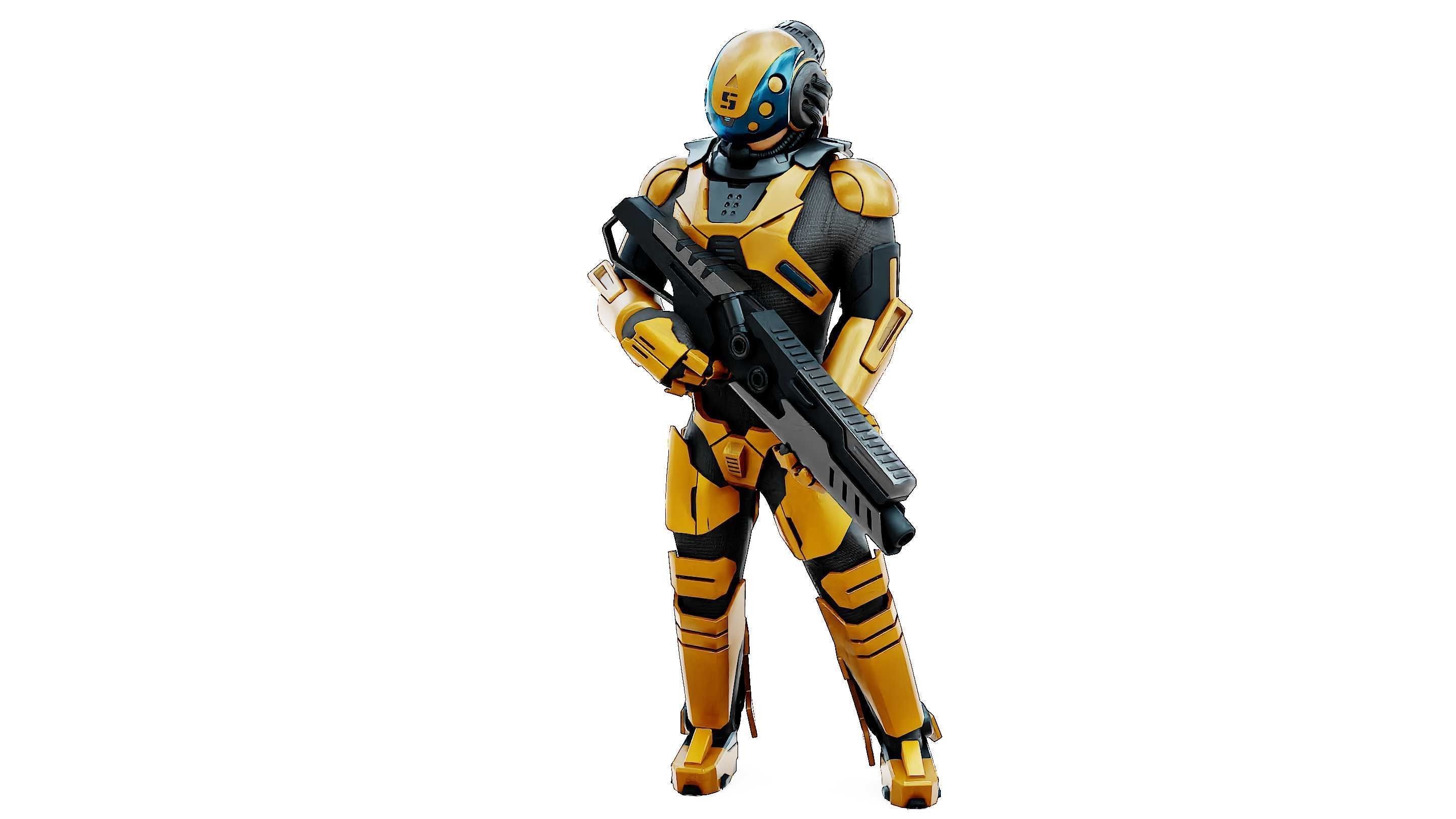 CYBORG SOLDIER RX-400 Rigged for Unreal Engine - Unity - MIXAMO 3D model_21