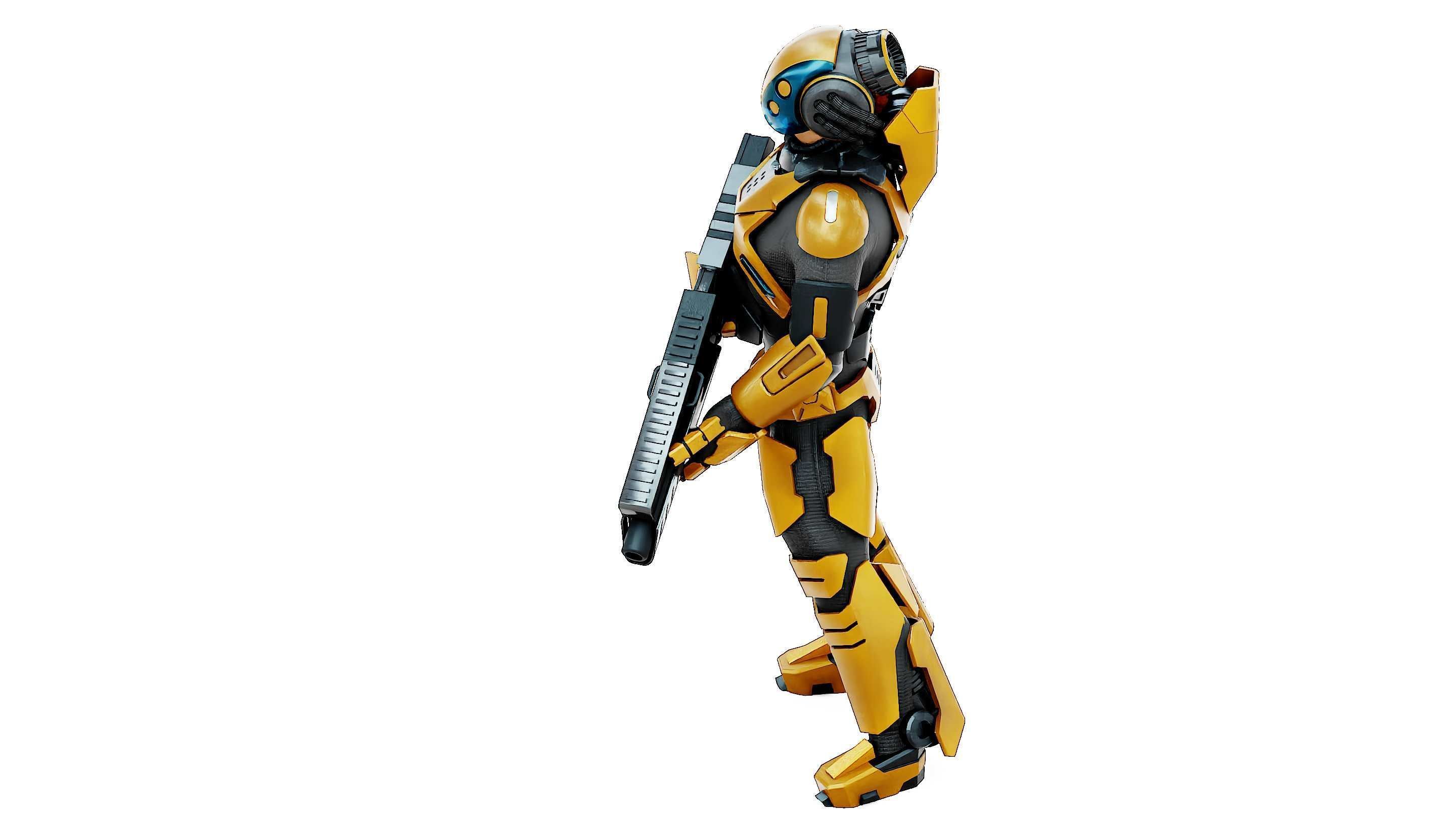 CYBORG SOLDIER RX-400 Rigged for Unreal Engine - Unity - MIXAMO 3D model_18