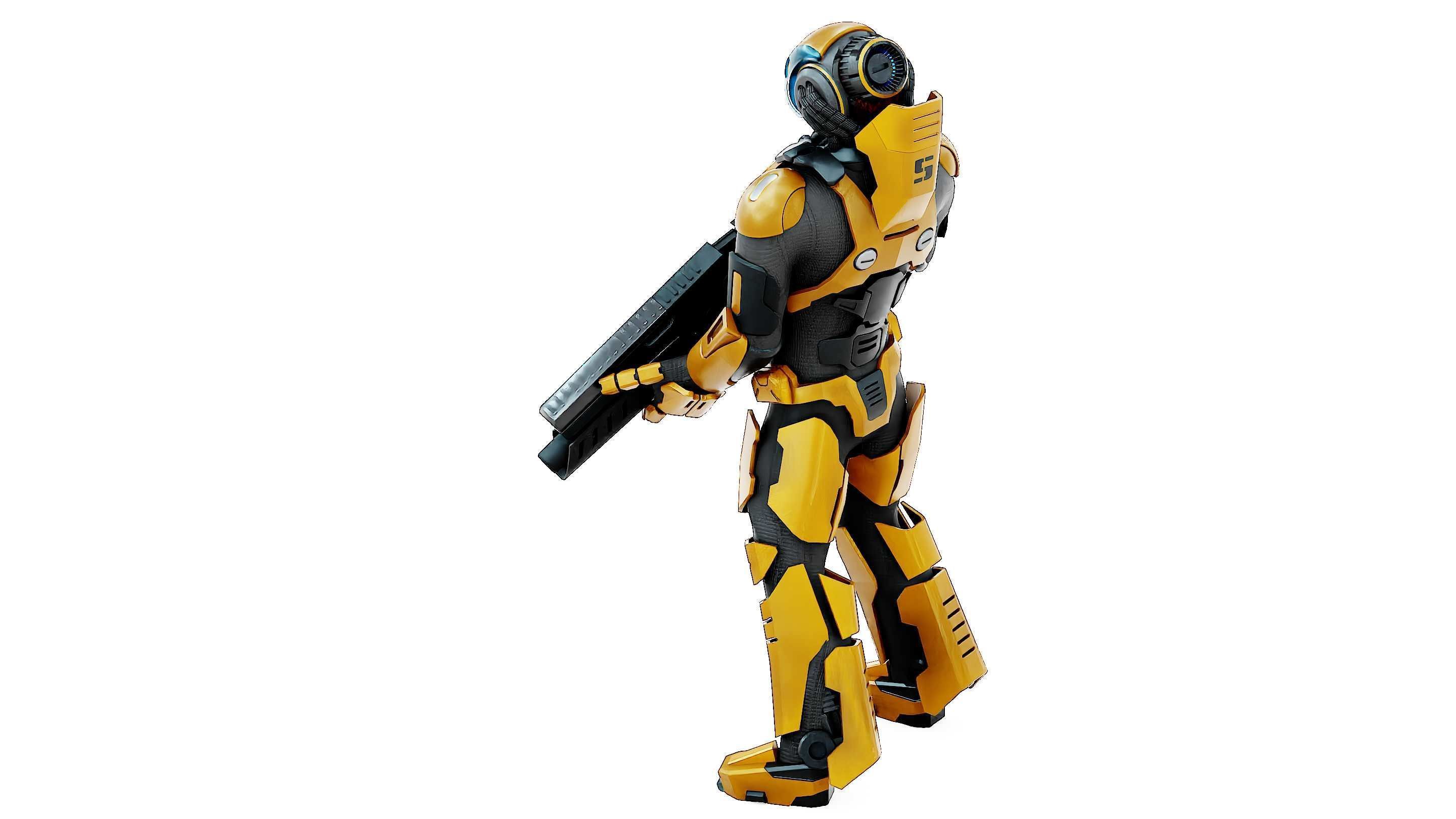 CYBORG SOLDIER RX-400 Rigged for Unreal Engine - Unity - MIXAMO 3D model_16